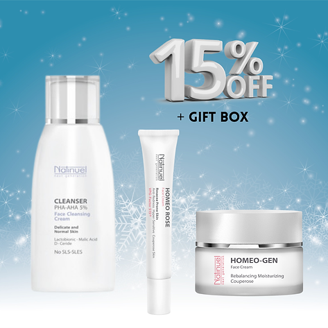 Rosacea/ Redness Skin Set (Cleanser 5 + Homeo Gen + Homeo Rose)