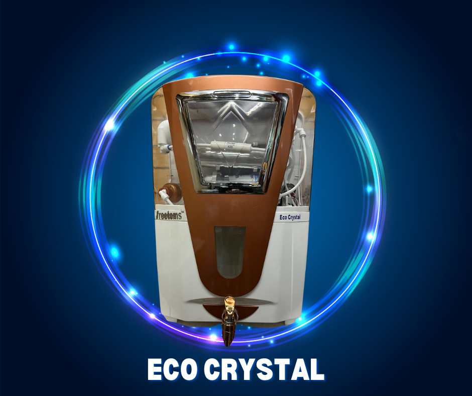 Water Purifier Eco Crystal Sreetom RO PURE 4 in 1 Copper RO Water Purifier with 10 Stage Purification Filtration, UV, UF, TDS Adjuster and 12 Liter Large Storage Tank, Suitable for all type of water supply