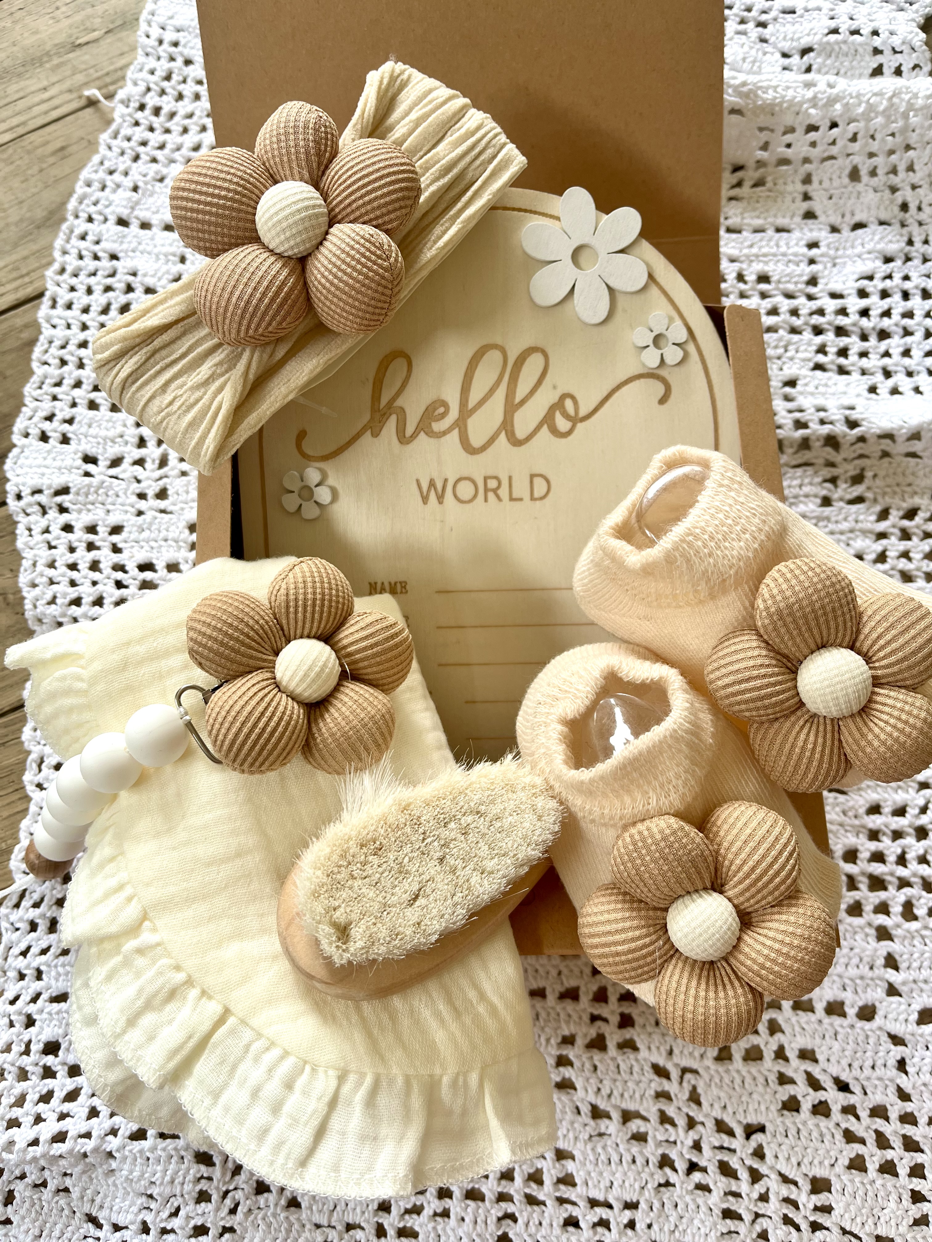 Coffret "Fleur" beige
