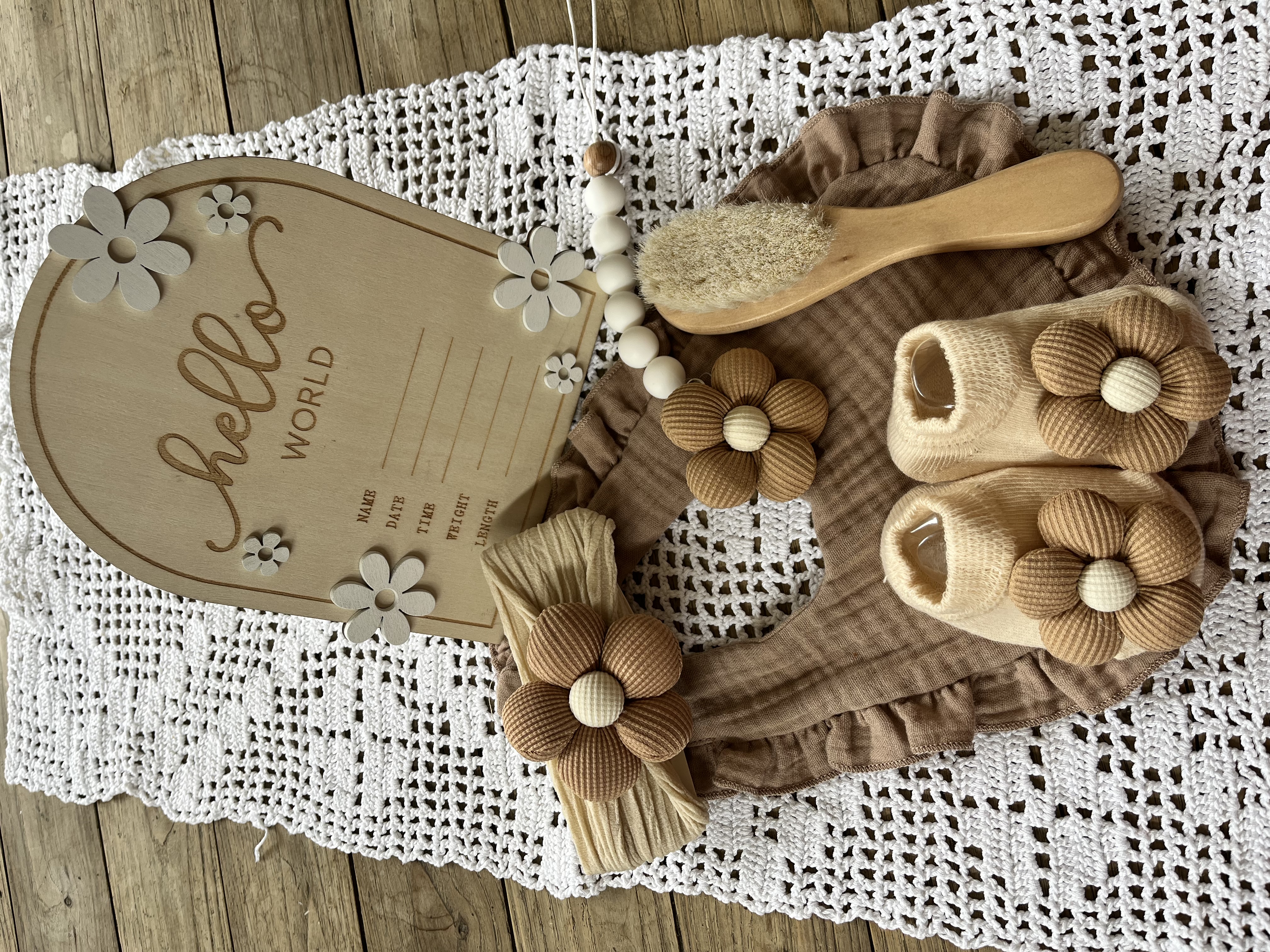 Coffret "Fleur" taupe