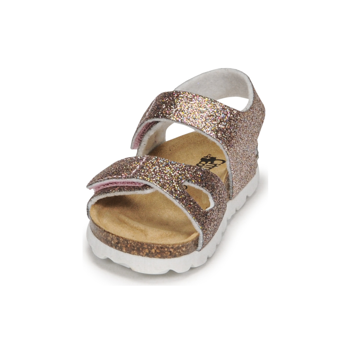 Sandales haute rose pailletée