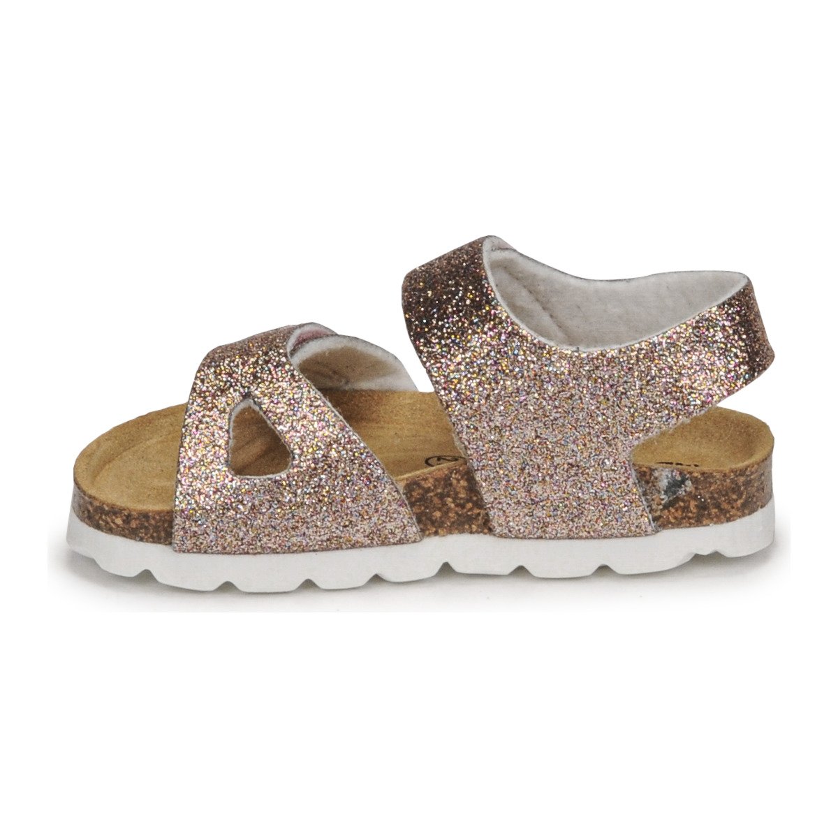 Sandales haute rose pailletée