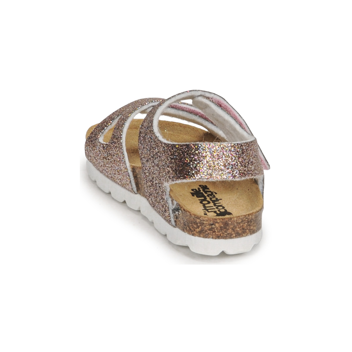 Sandales haute rose pailletée