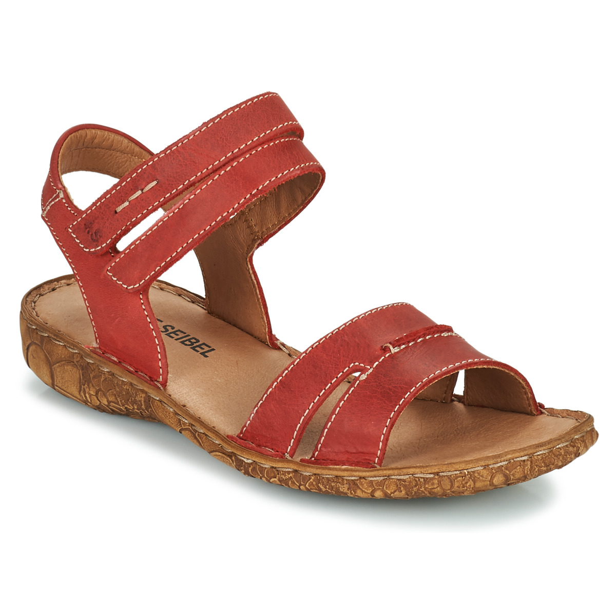 Sandales Rosalie 47 rouges en cuir