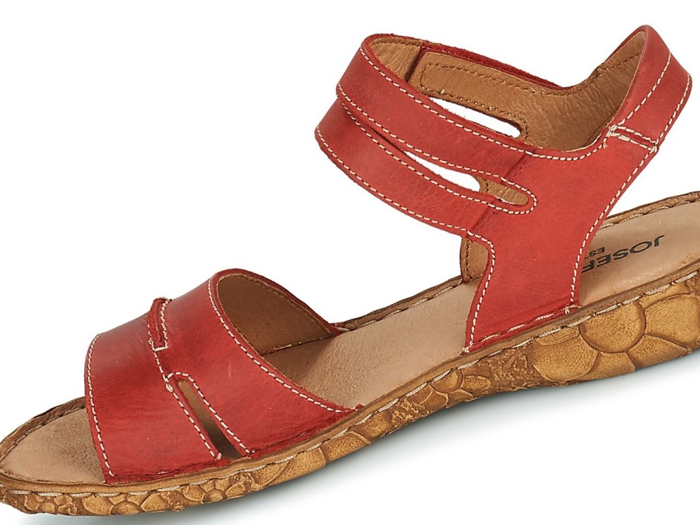 Sandales Rosalie 47 rouges en cuir