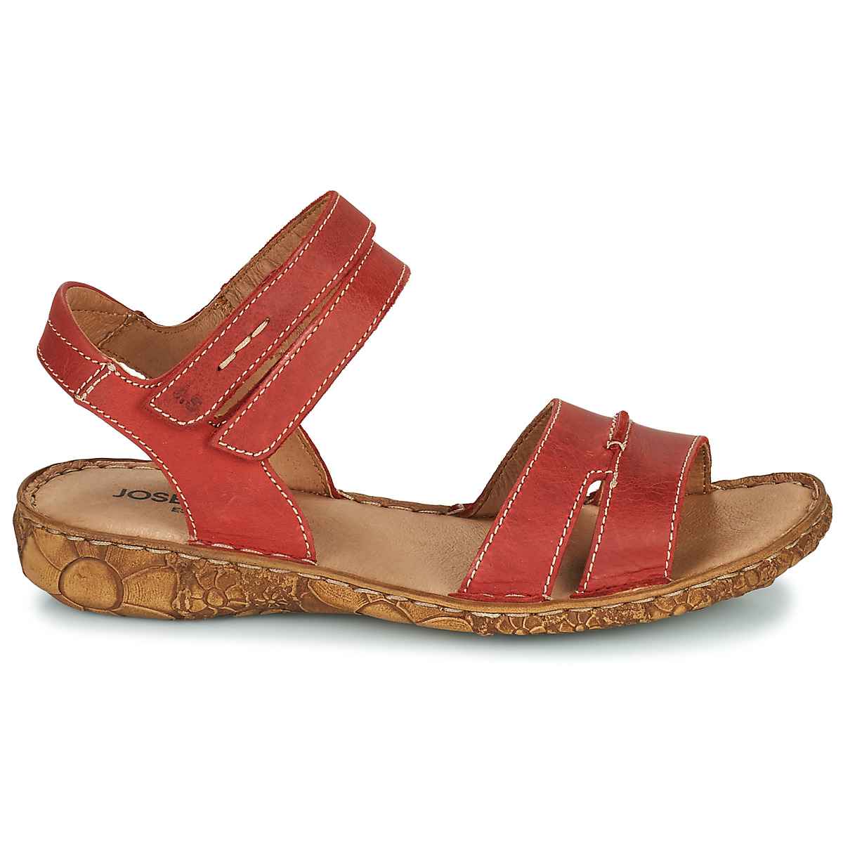 Sandales Rosalie 47 rouges en cuir