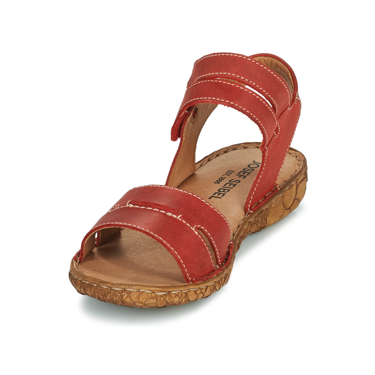Sandales Rosalie 47 rouges en cuir