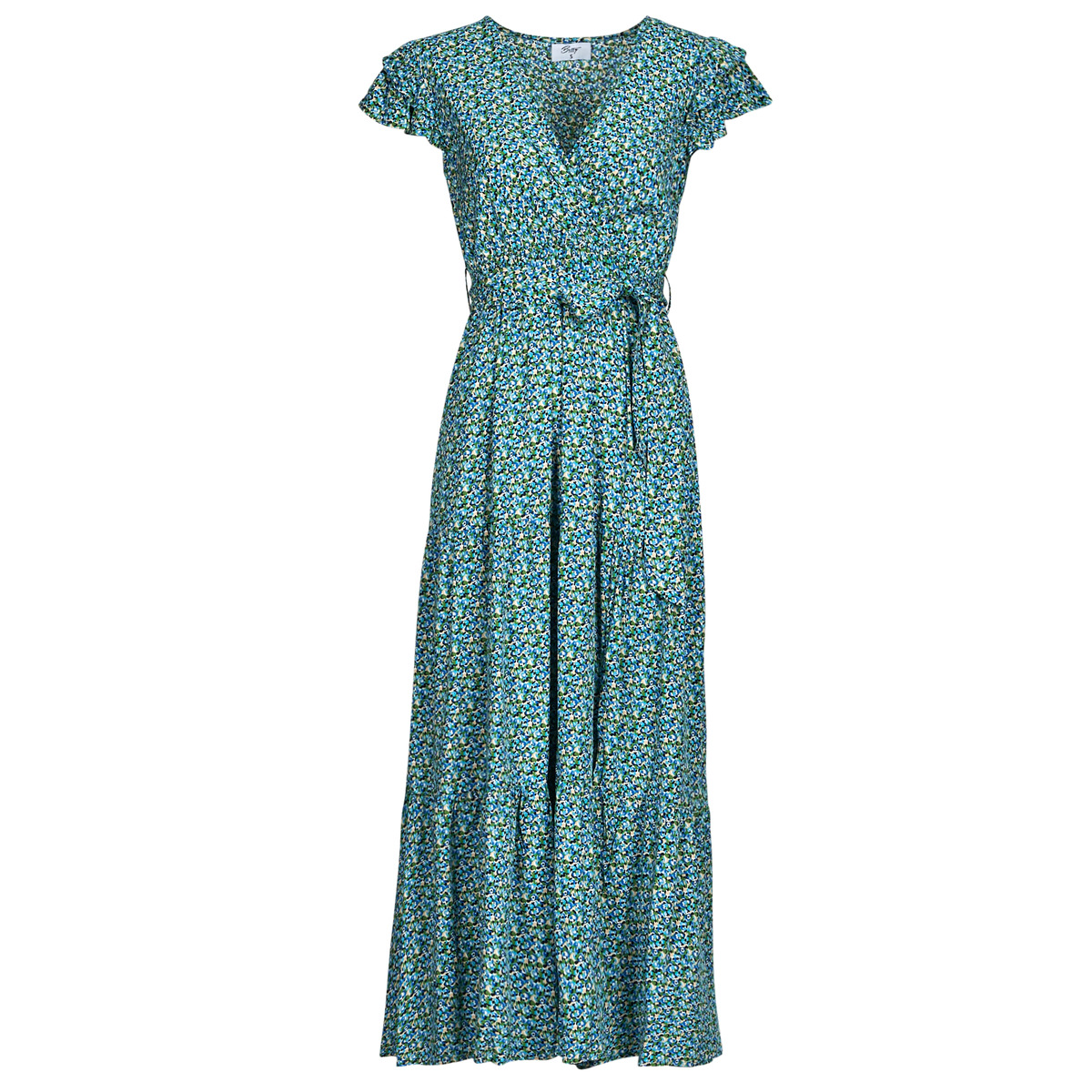 Robe longue YASMINA Vert/bleu