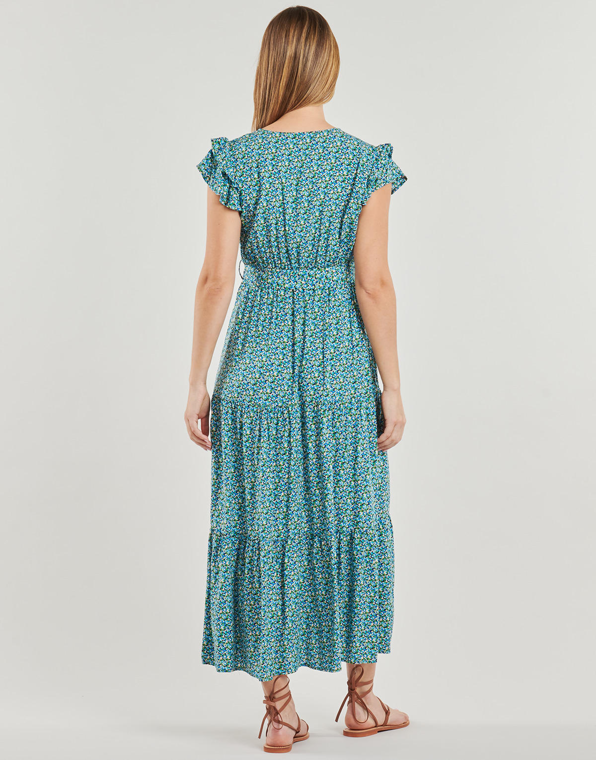 Robe longue YASMINA Vert/bleu