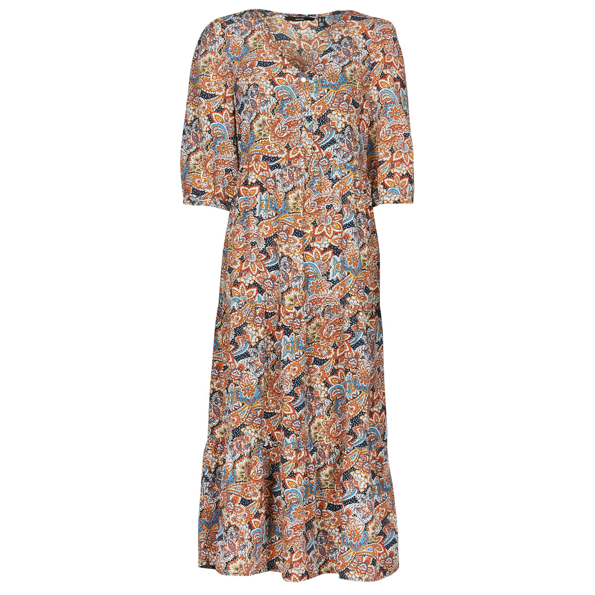 Robe longue avec motifs colorés