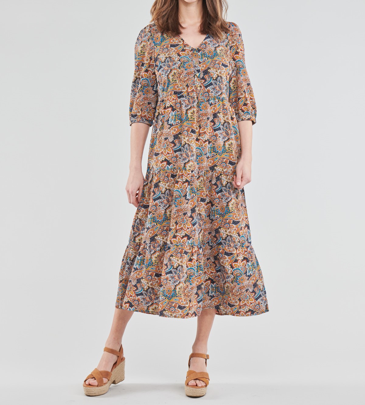 Robe longue avec motifs colorés