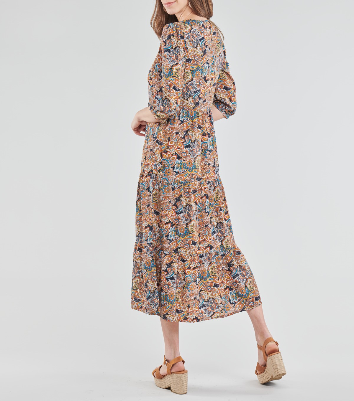 Robe longue avec motifs colorés