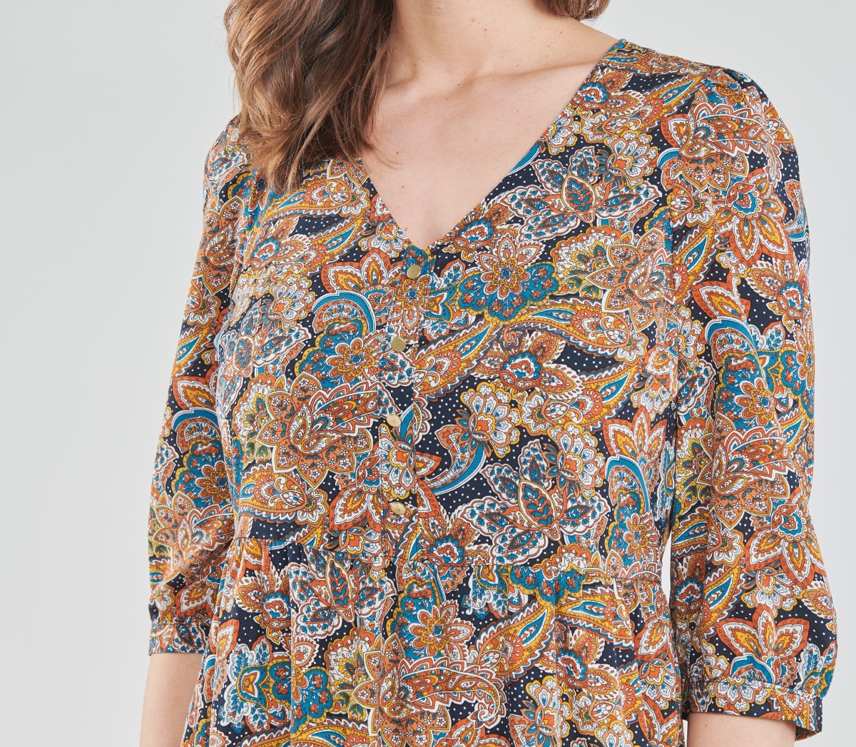Robe longue avec motifs colorés