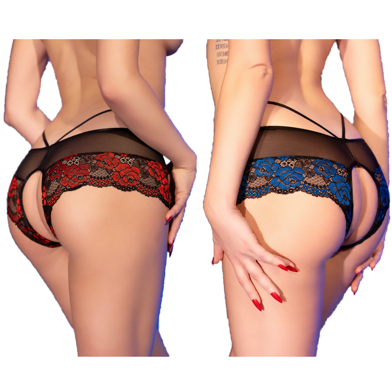 Culotte ouverte Noir/Rouge 4844