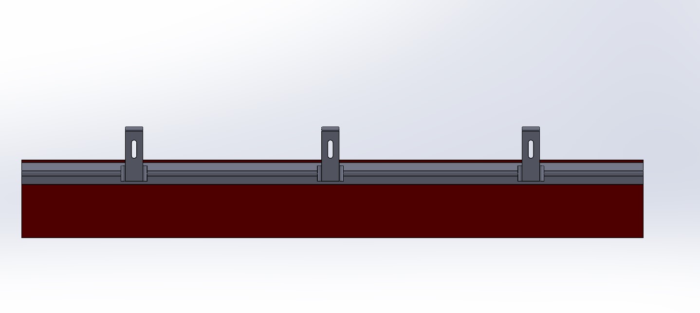 Support 1200 mm fixation pour bavettes de convoyeur à bande