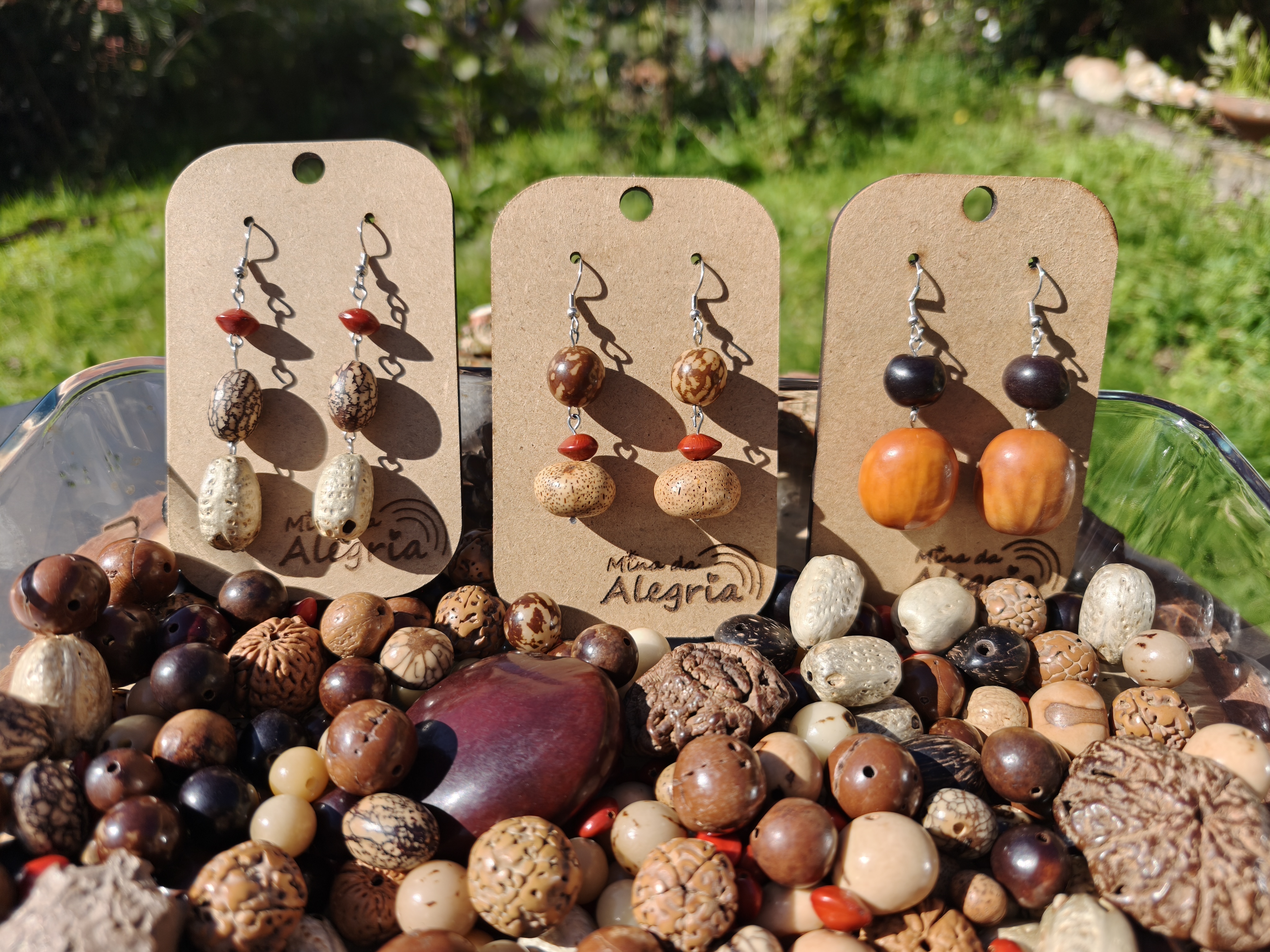 Natural bodhi Seed Earrings