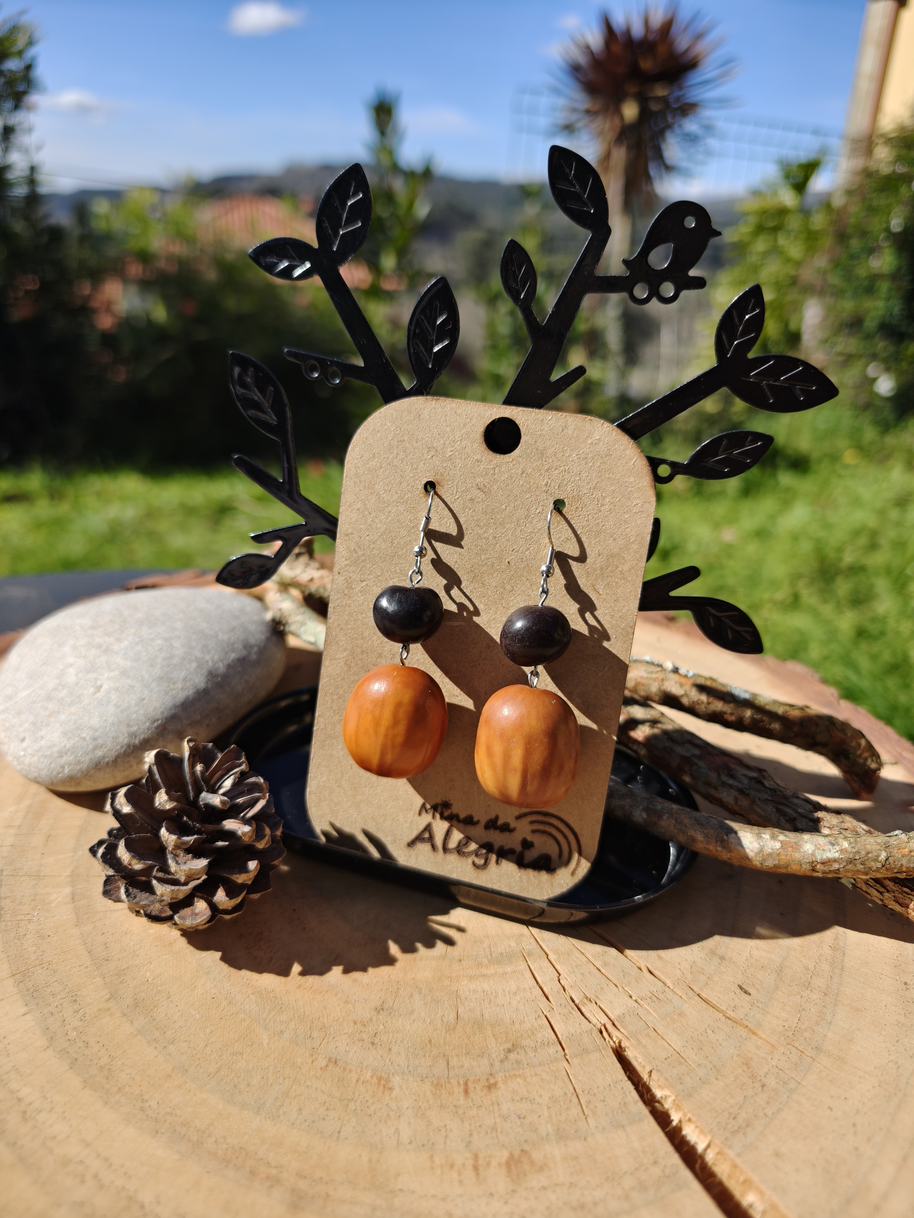 Natural bodhi Seed Earrings