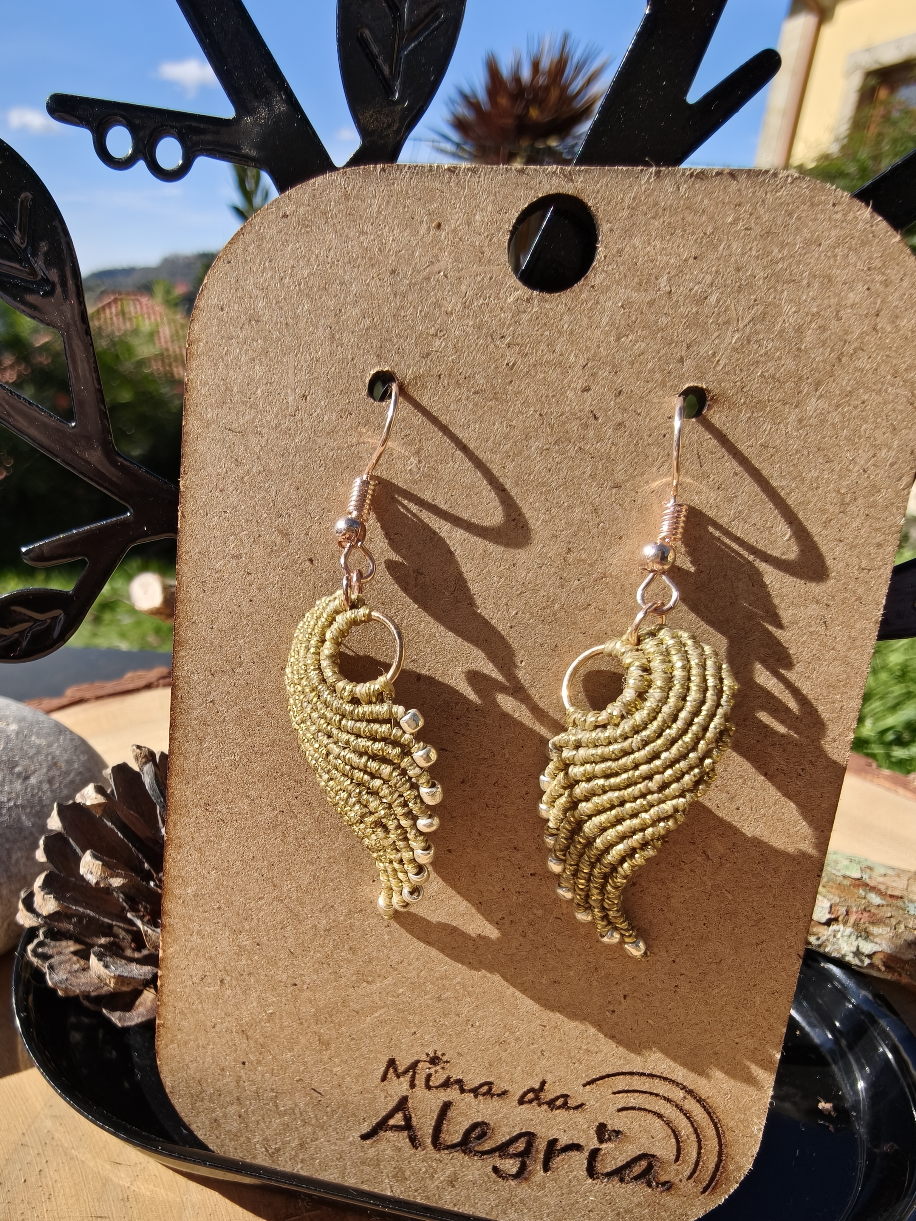 Angel Wing Earrings - Gold 