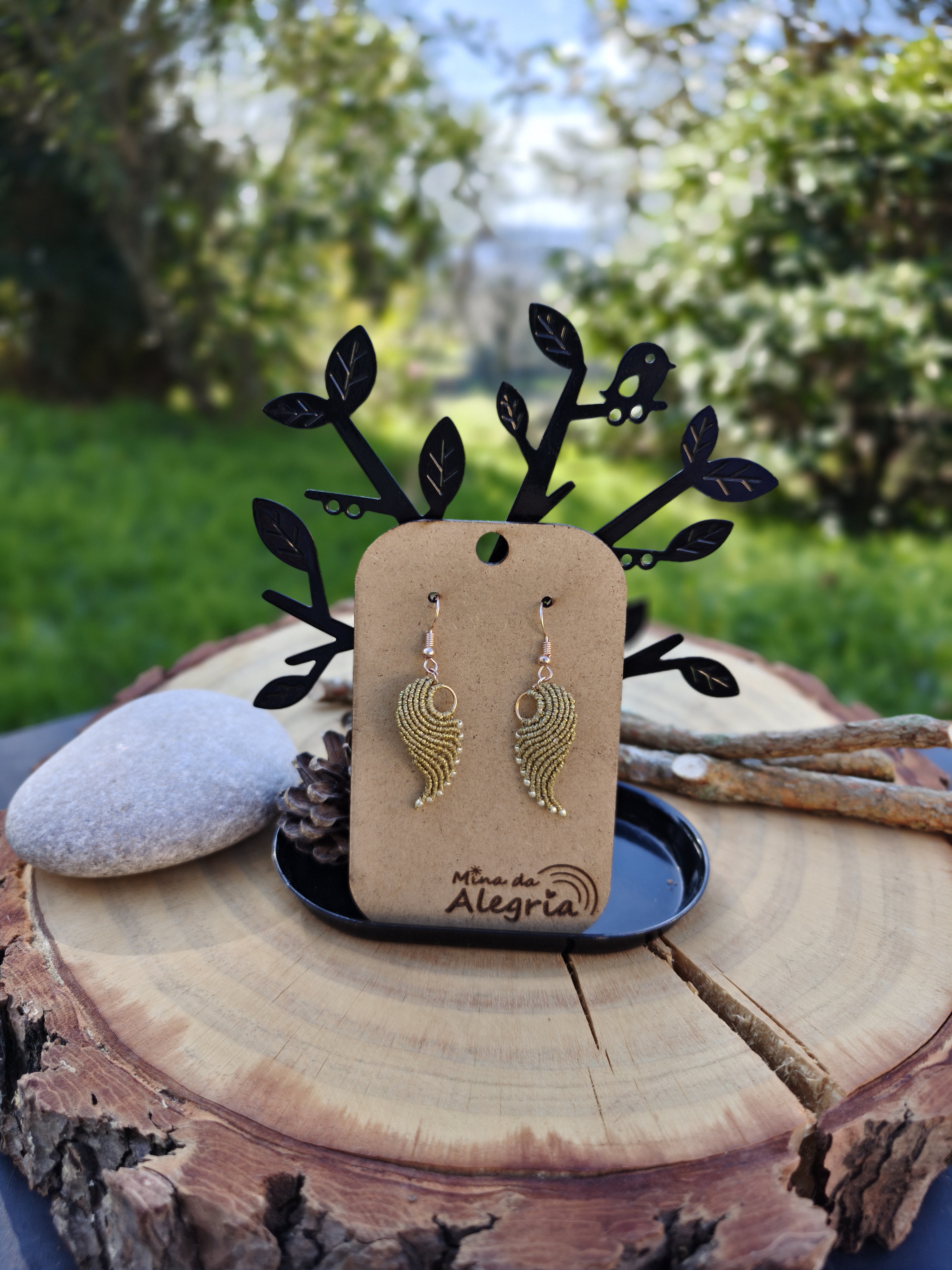 Angel Wing Earrings - Gold 