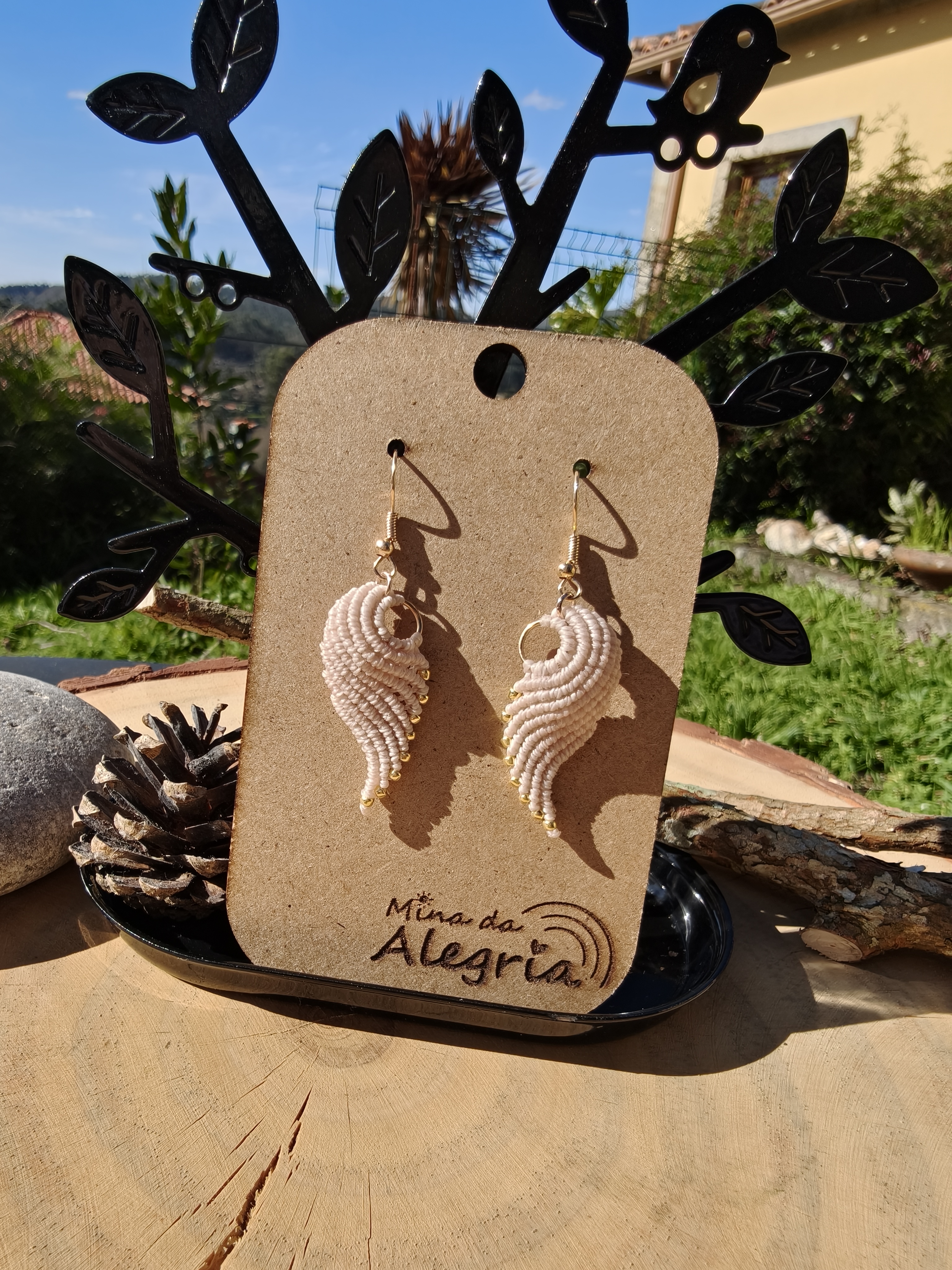 Angel Wing Earrings - White
