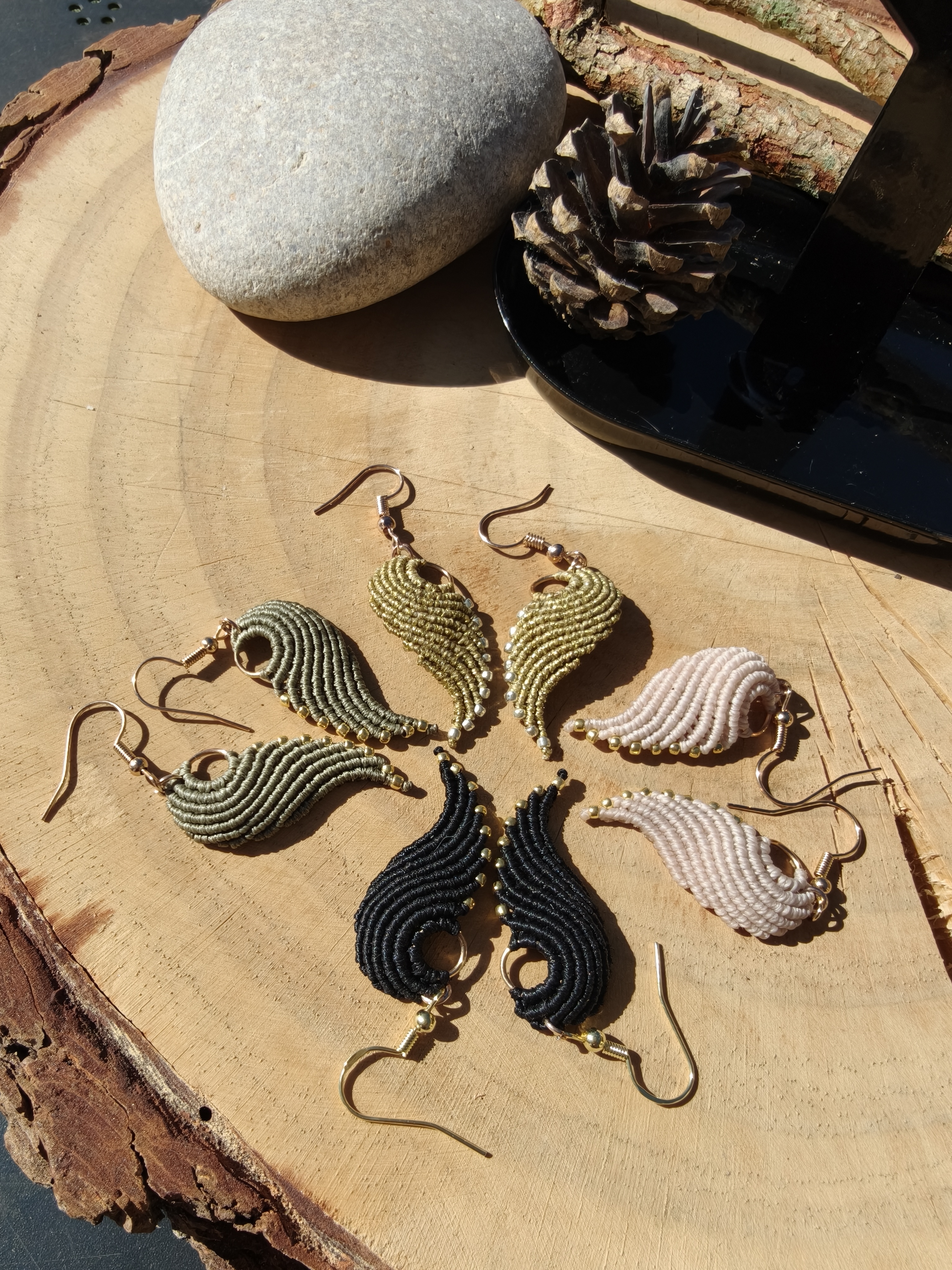  Angel Wing Earrings - Green