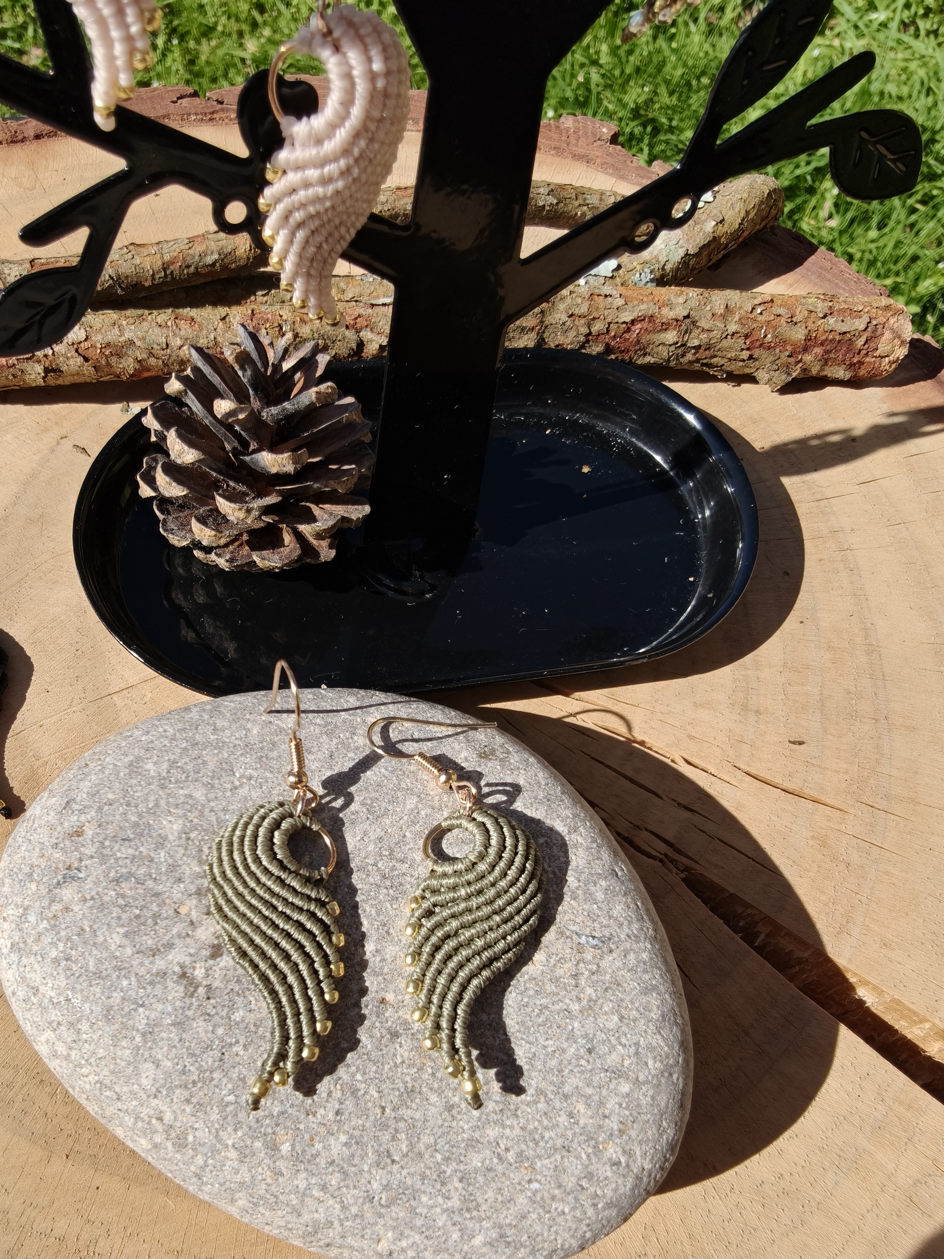  Angel Wing Earrings - Green