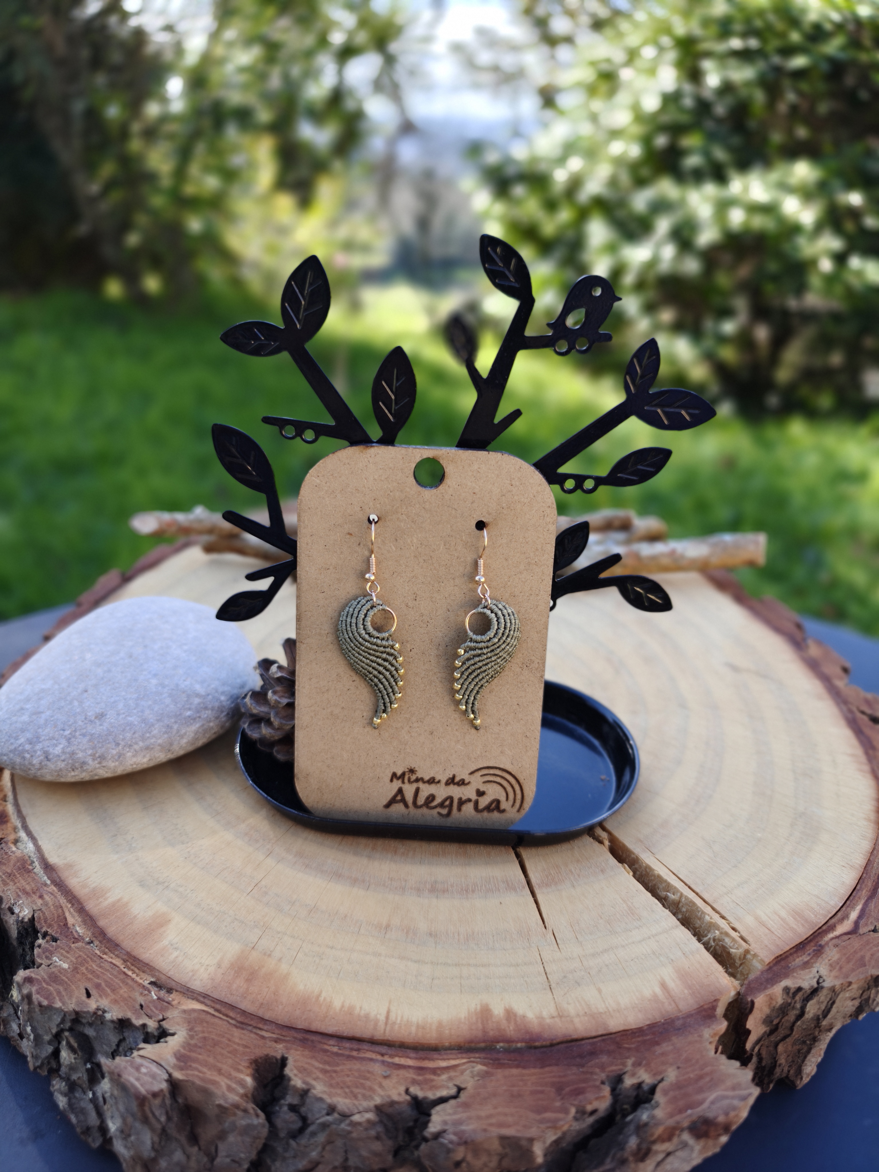  Angel Wing Earrings - Green