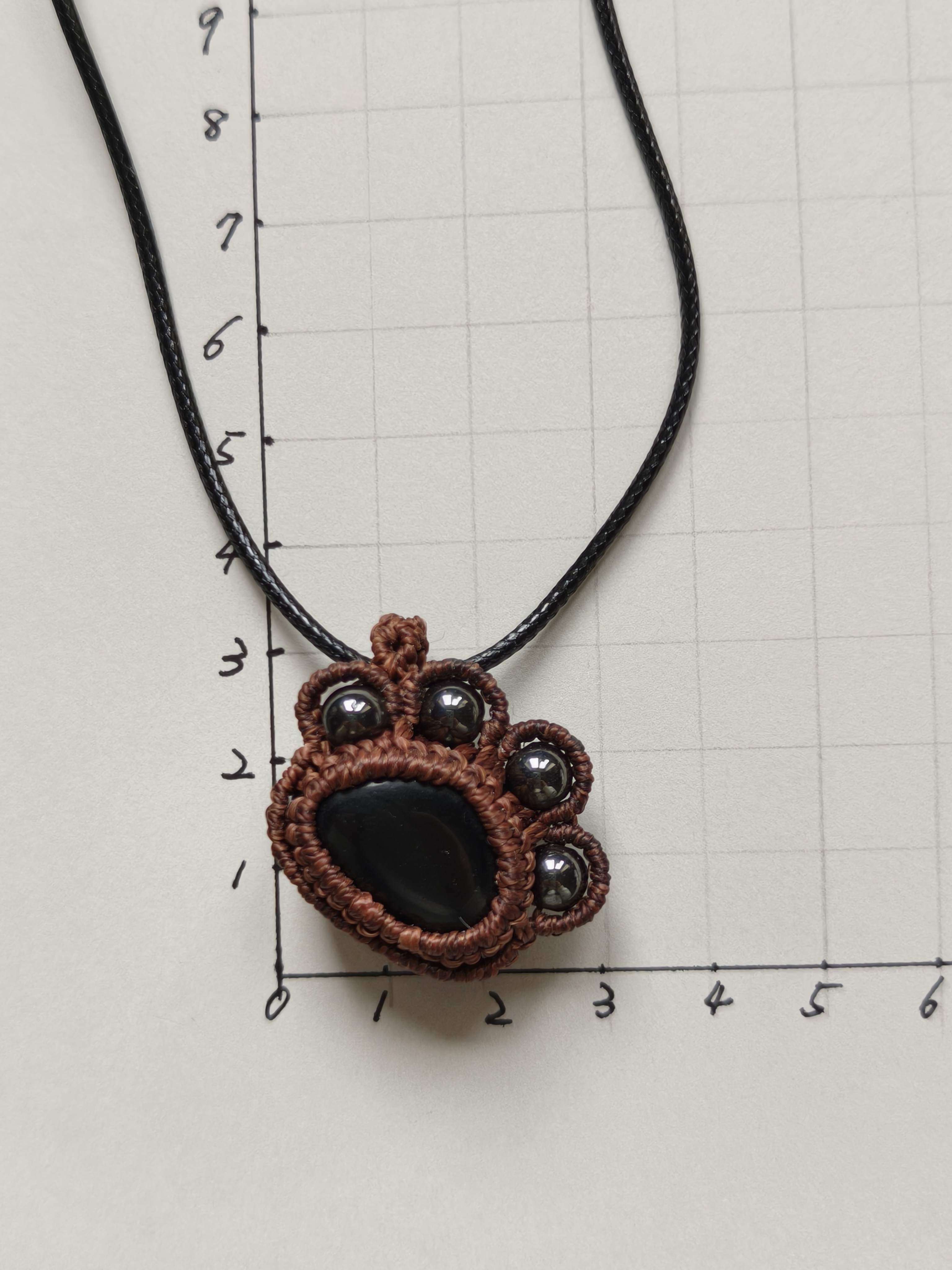 Paw Necklace  – Black Shungite & Hematite