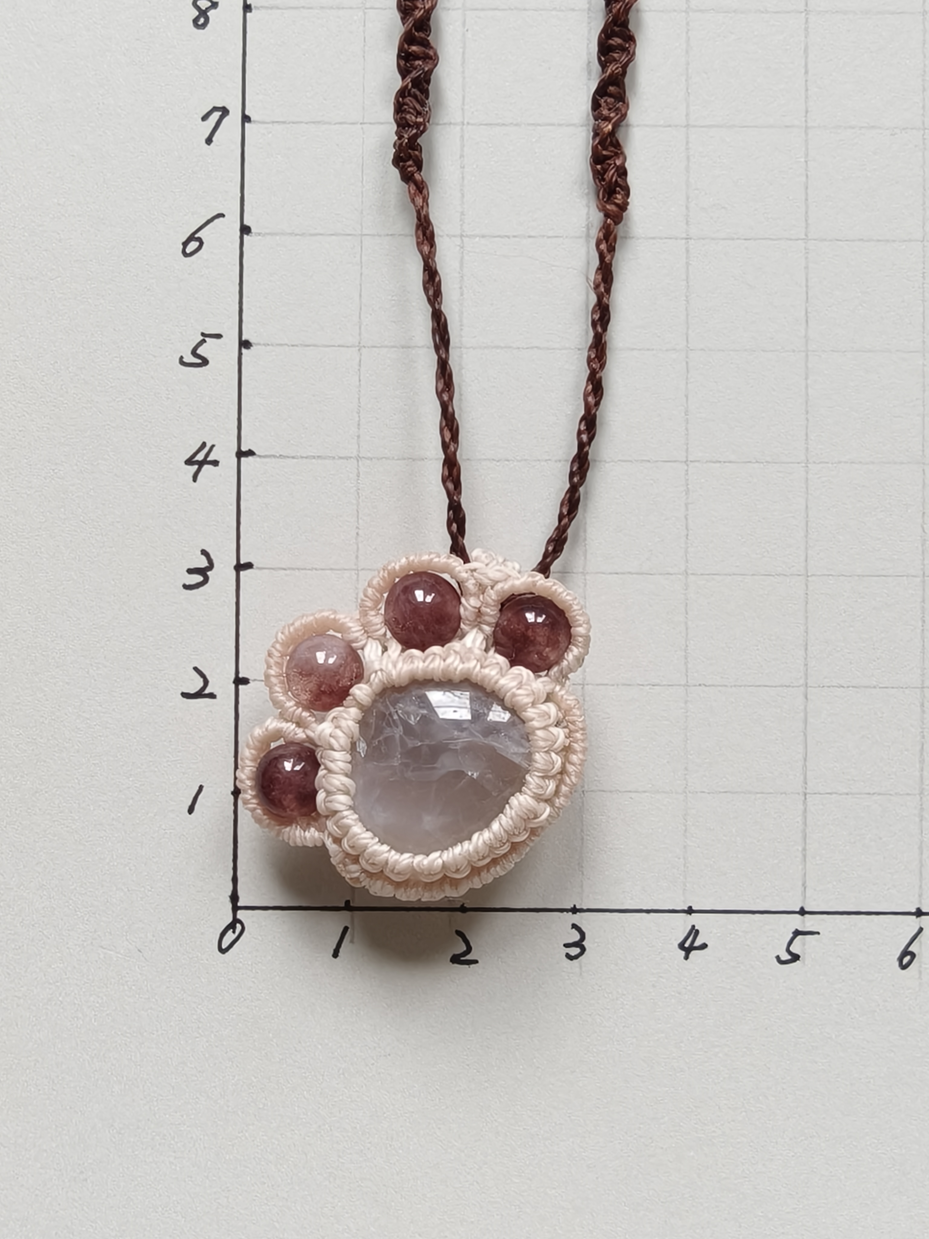 Paw Necklace  – Clear Agate & Tourmaline