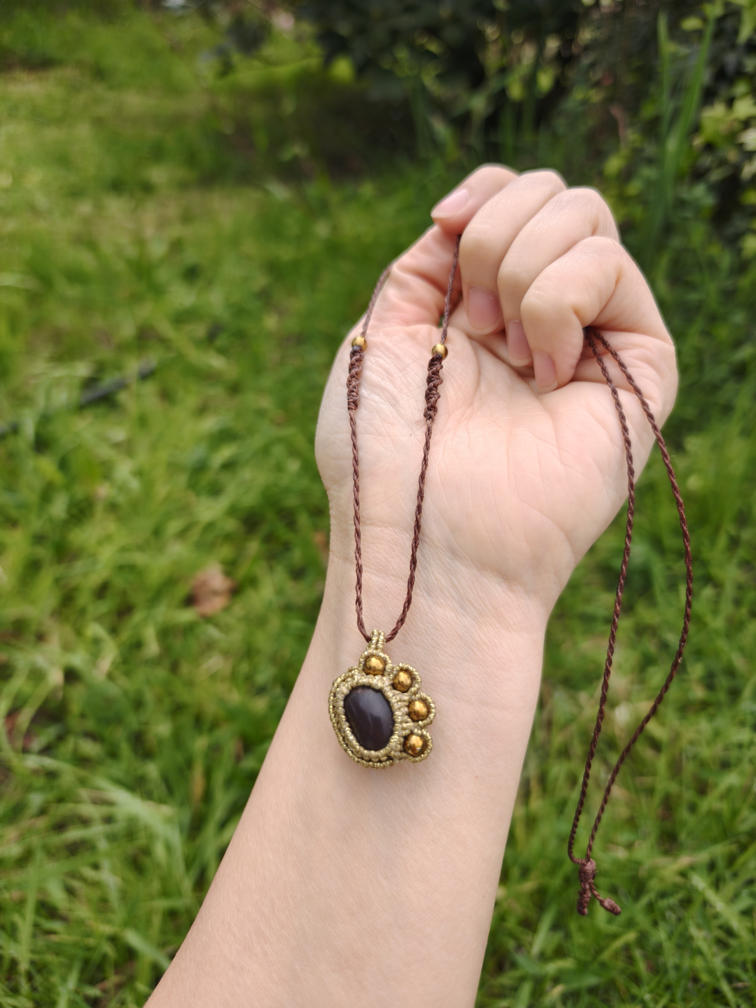 Paw Necklace  – Black Agate & Hematite