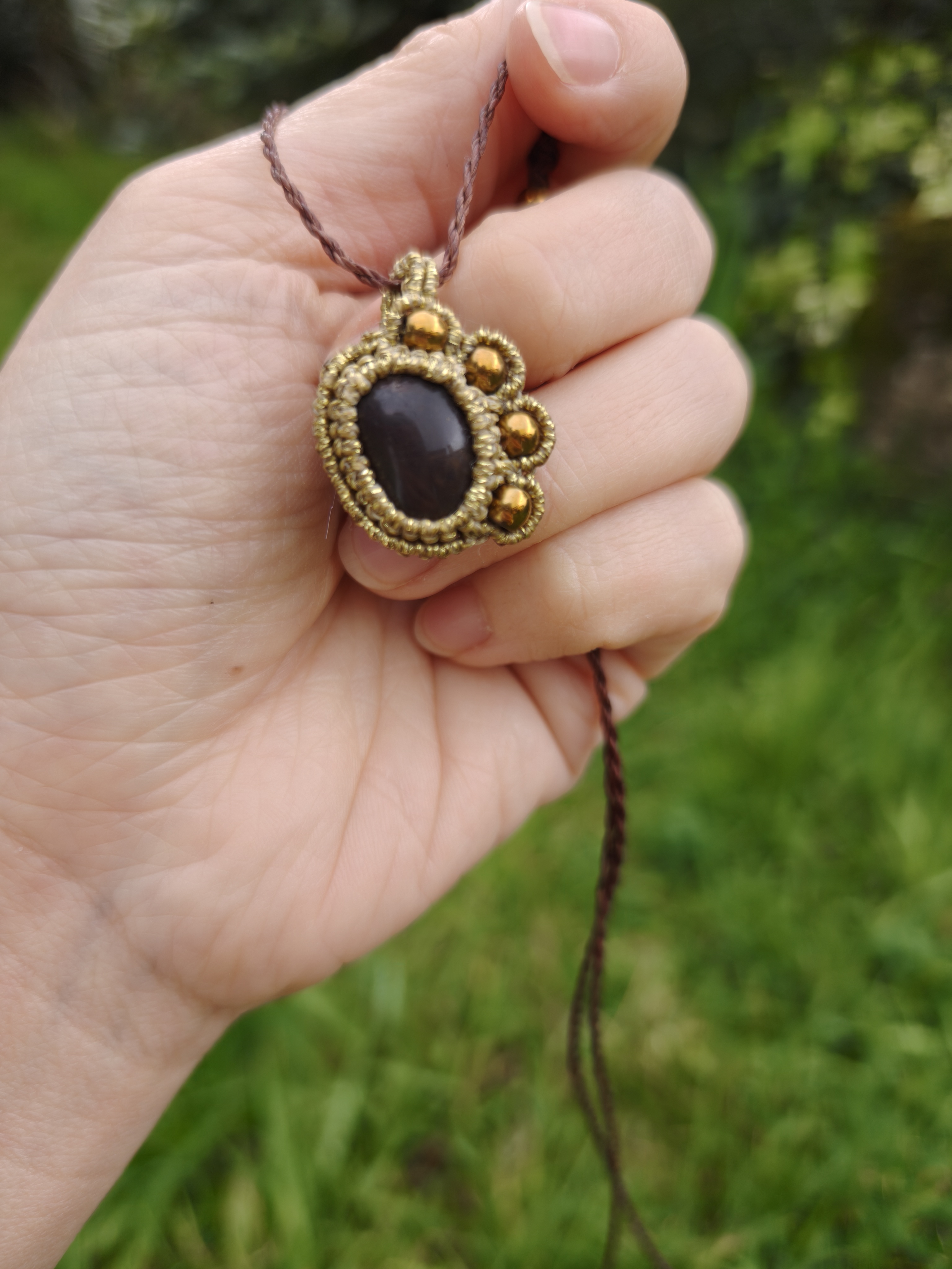 Paw Necklace  – Black Agate & Hematite