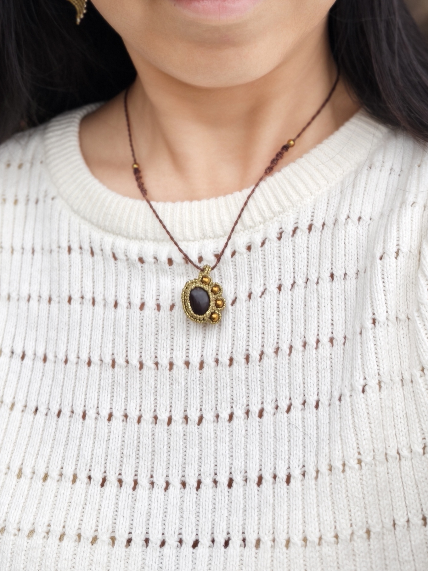 Paw Necklace  – Black Agate & Hematite