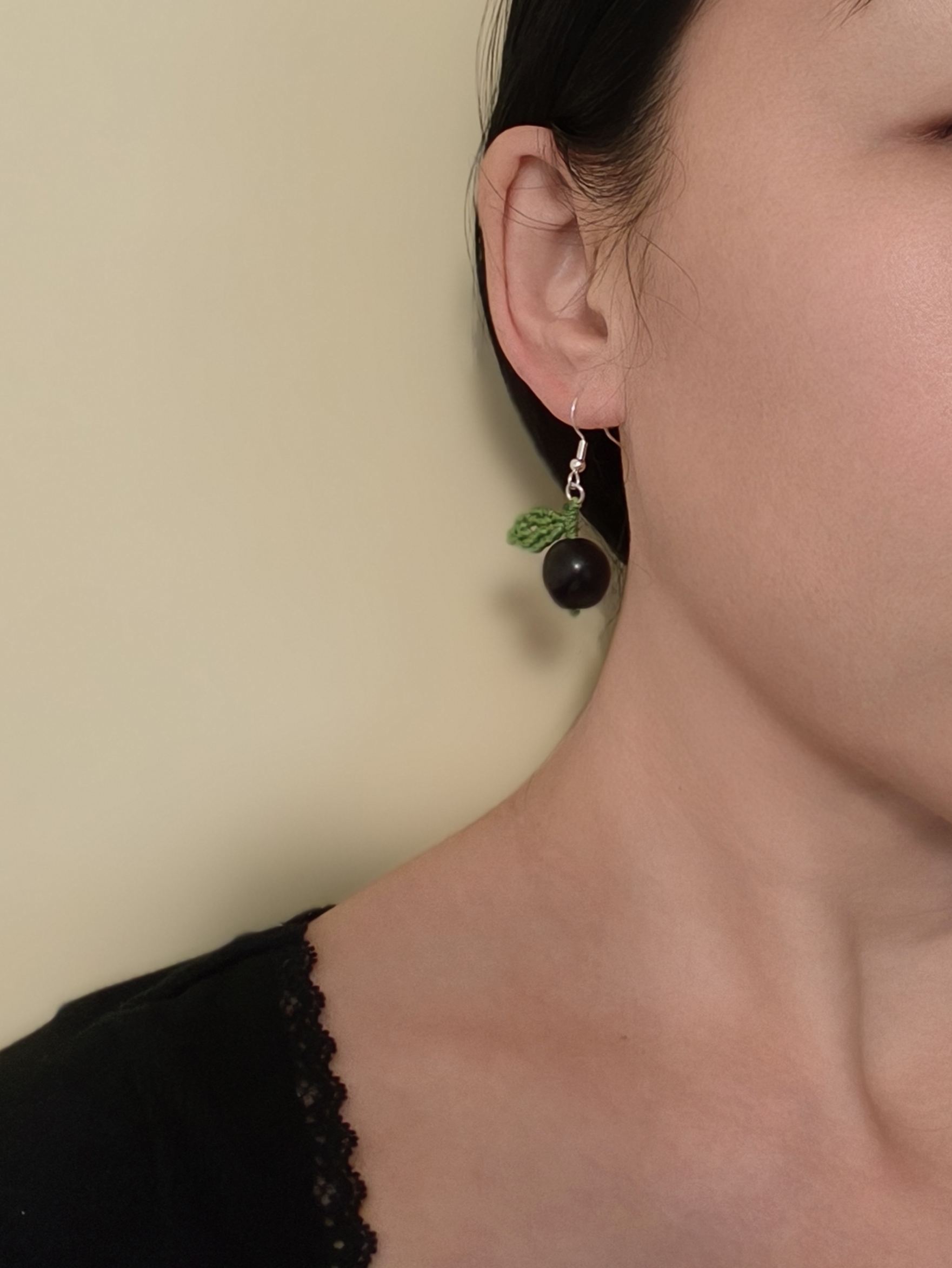 Fruit Earrings with Soapberry (无患子) Seed