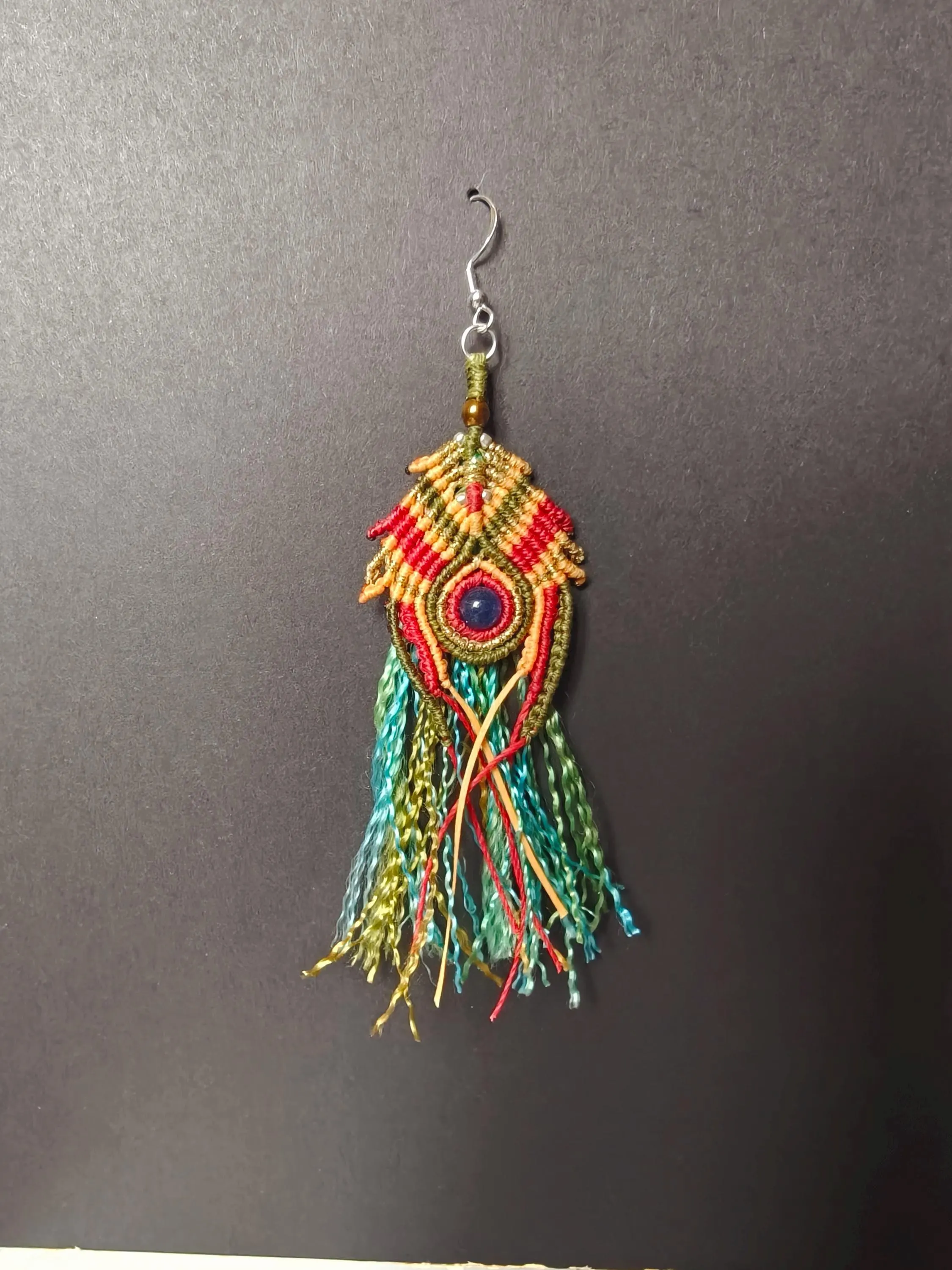 Peacock earrings L - single or a pair 