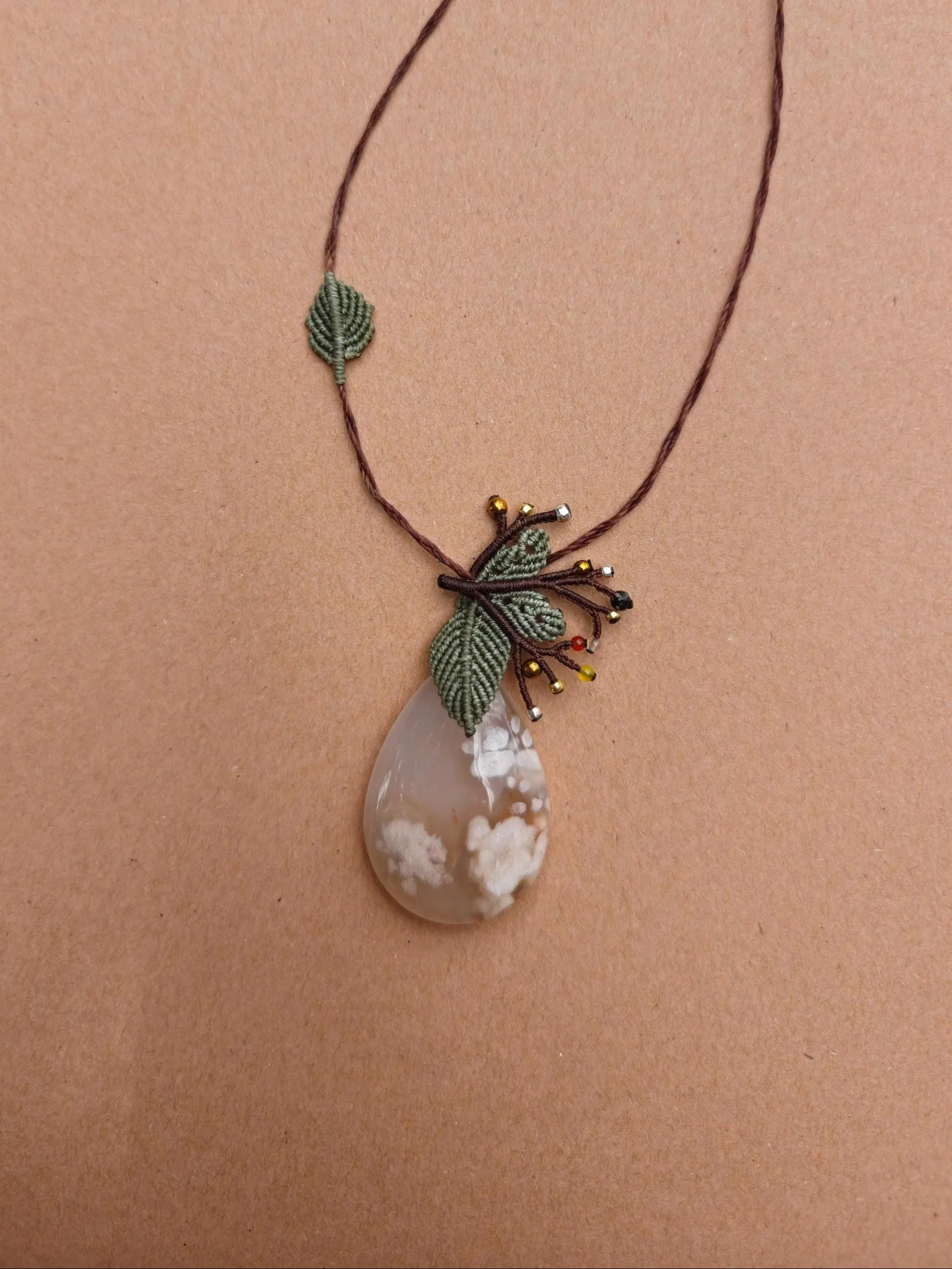 Sakura Agate Pendant Necklace
