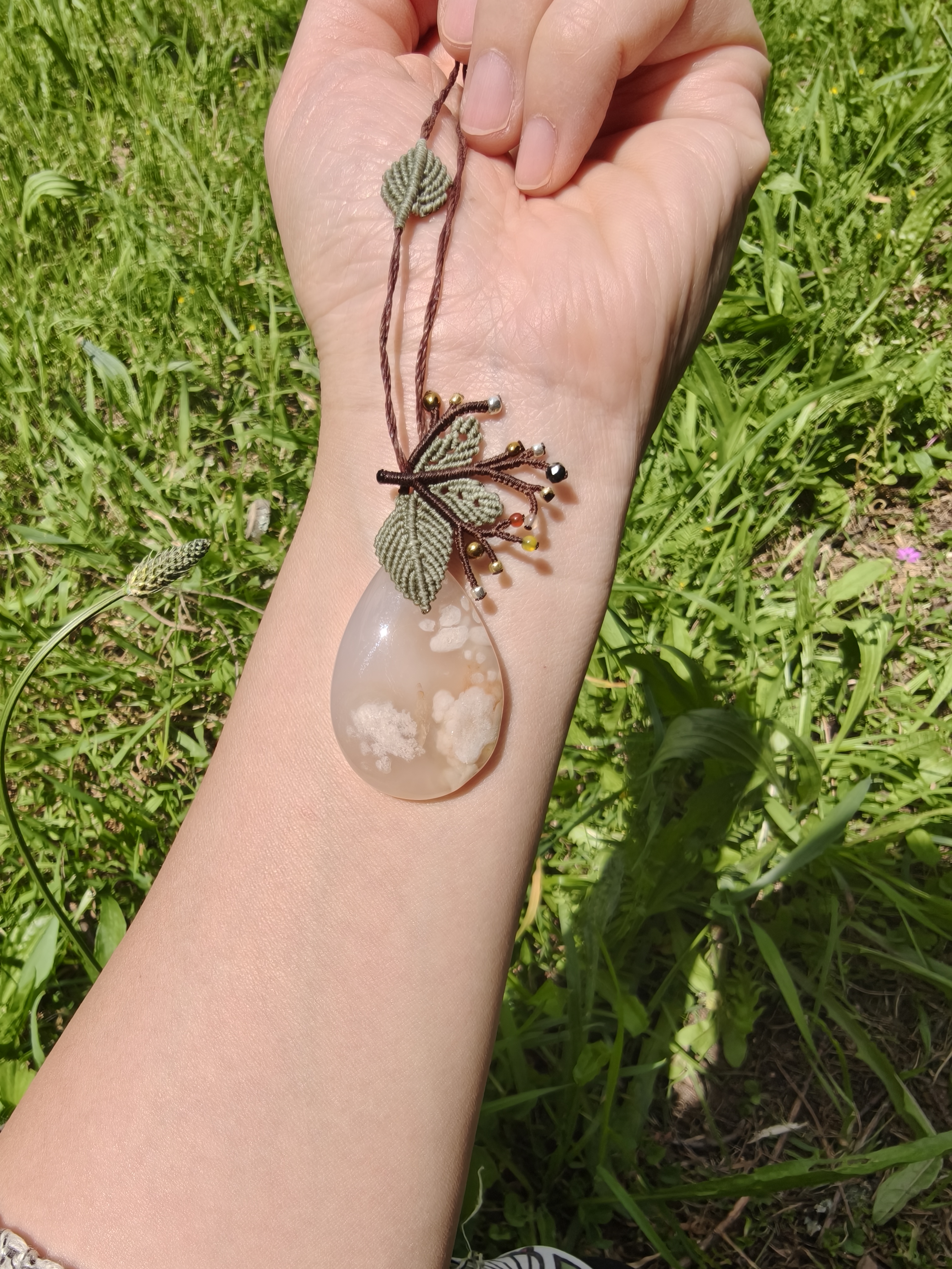 Sakura Agate Pendant Necklace
