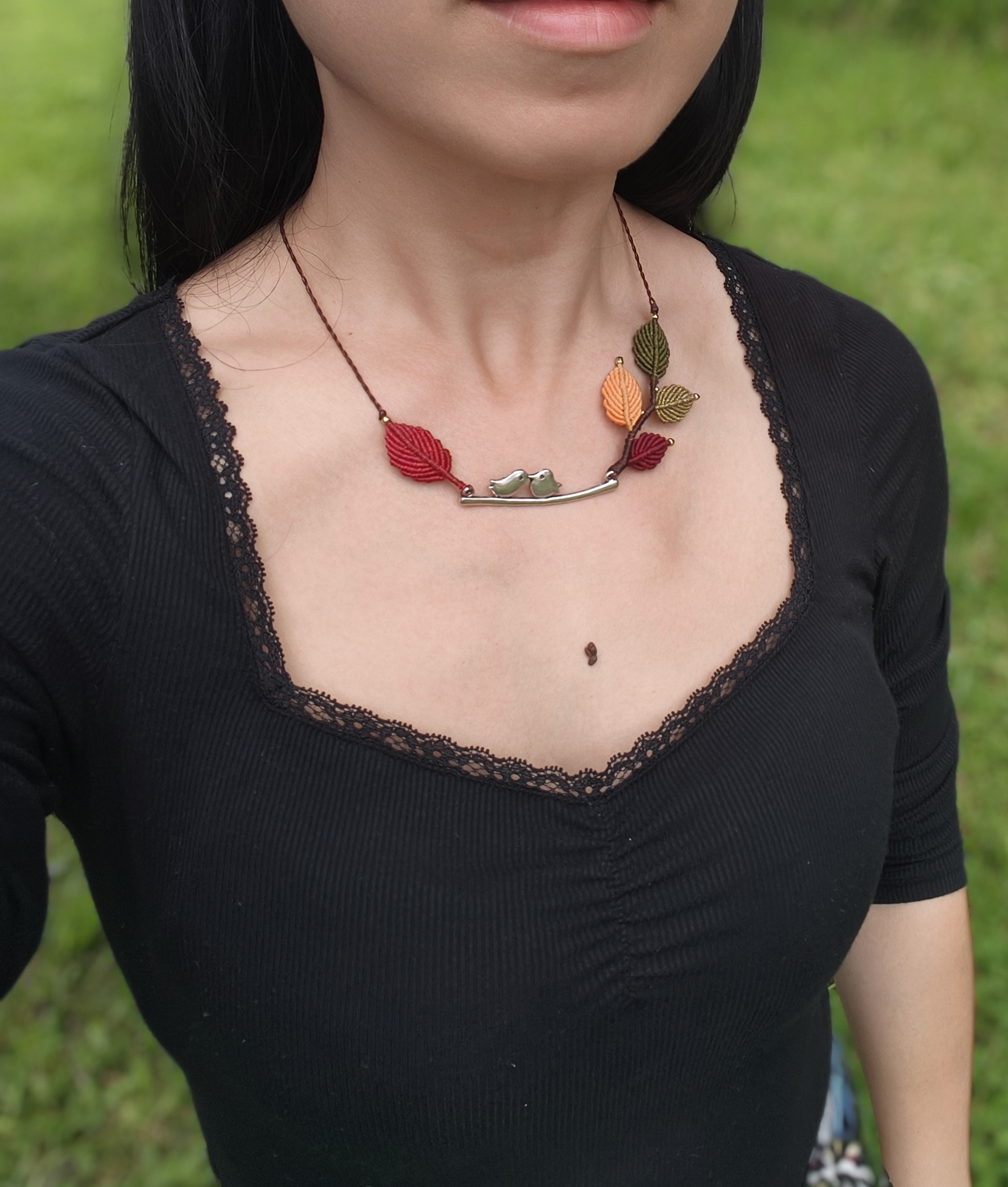 Whispering bird necklace - Autumn