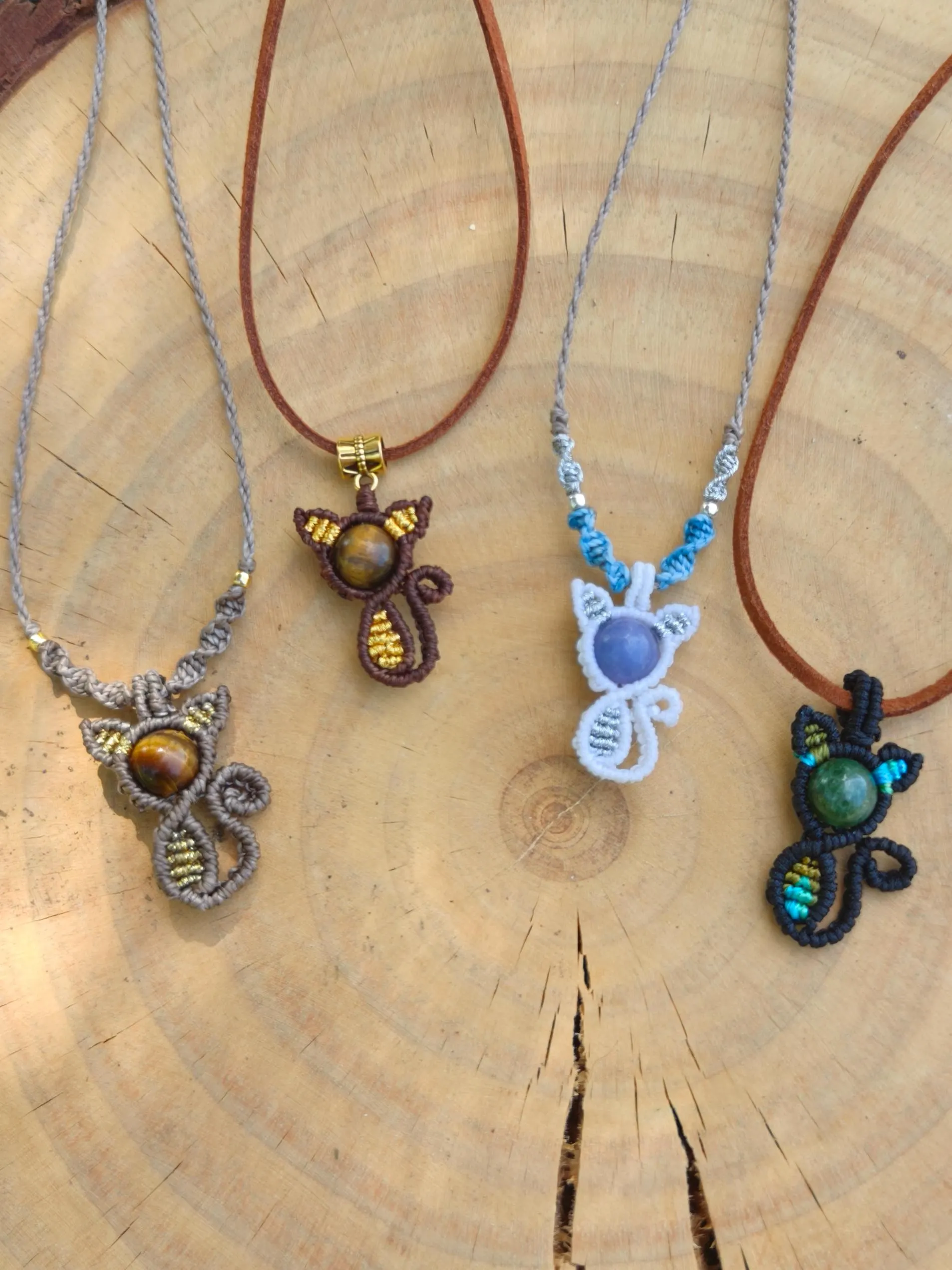 Cat Macrame necklace