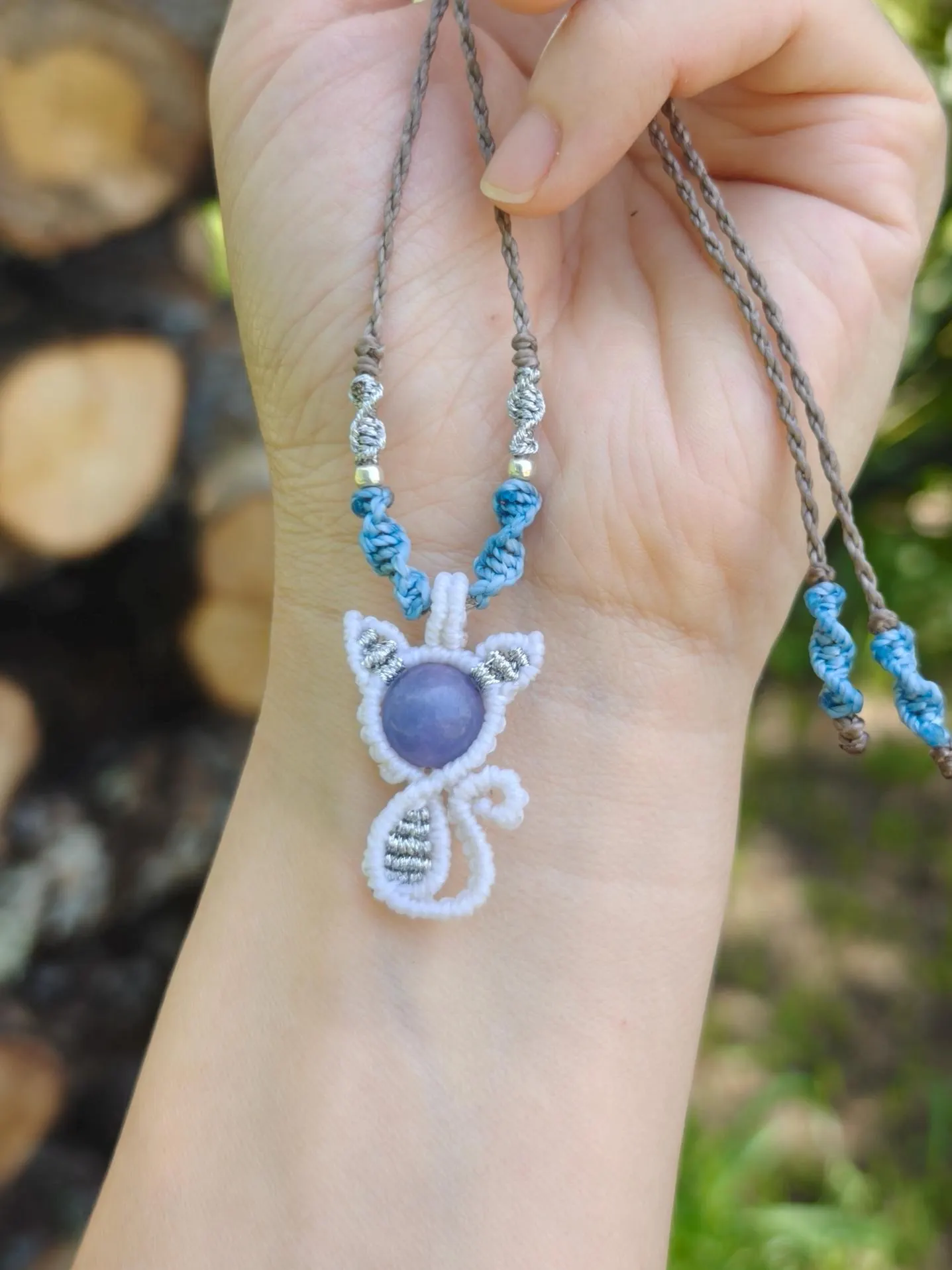 Cat Macrame necklace