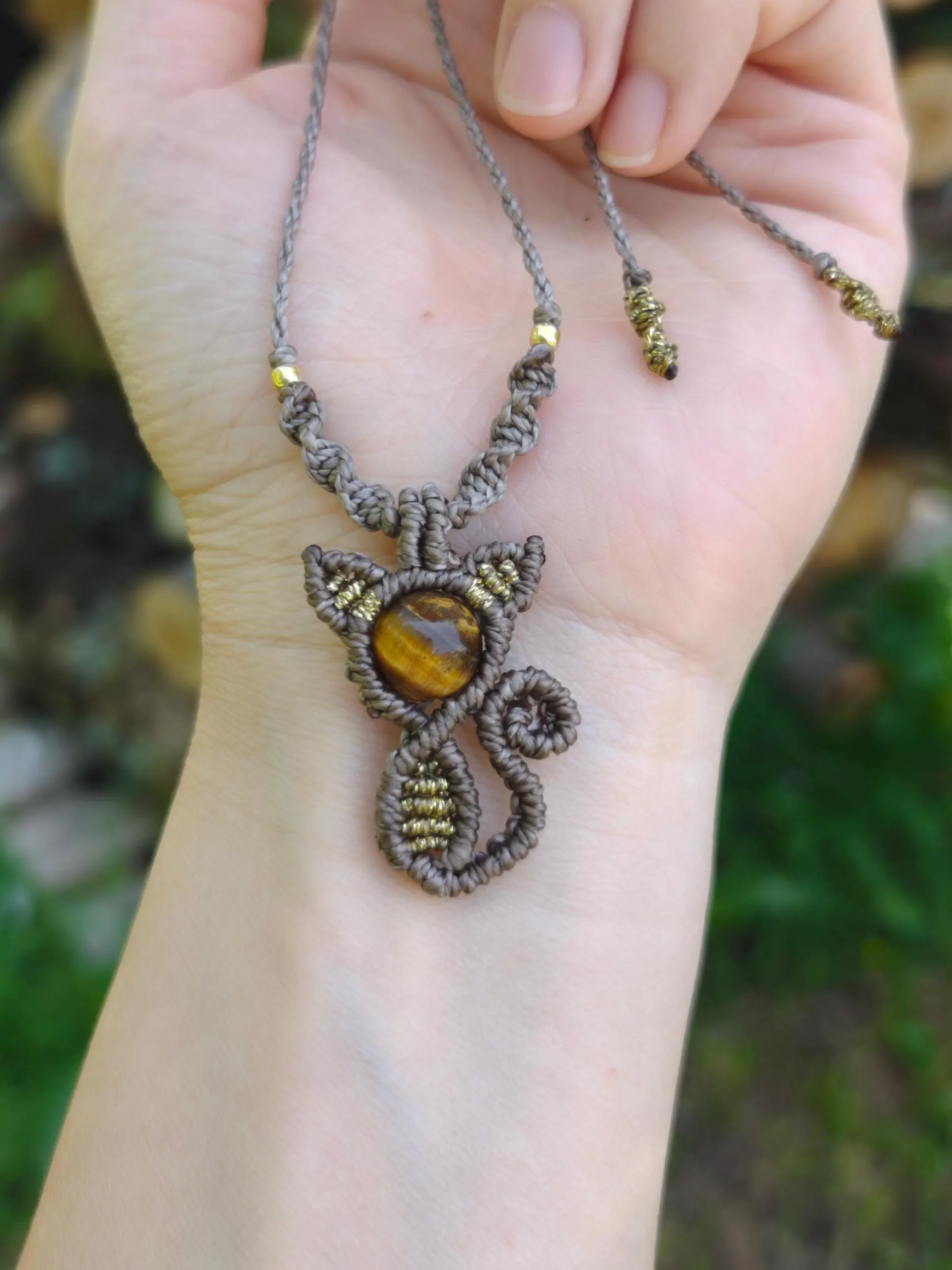 Cat Macrame necklace