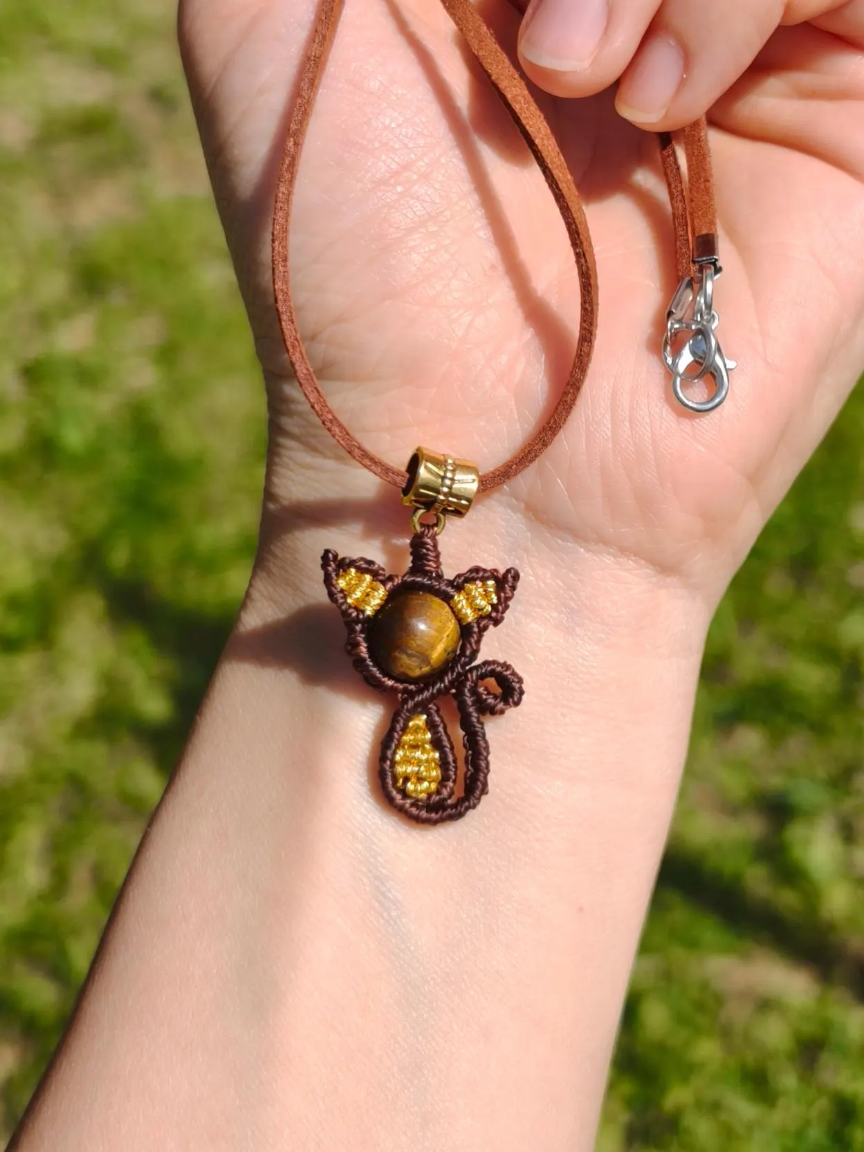 Cat Macrame necklace