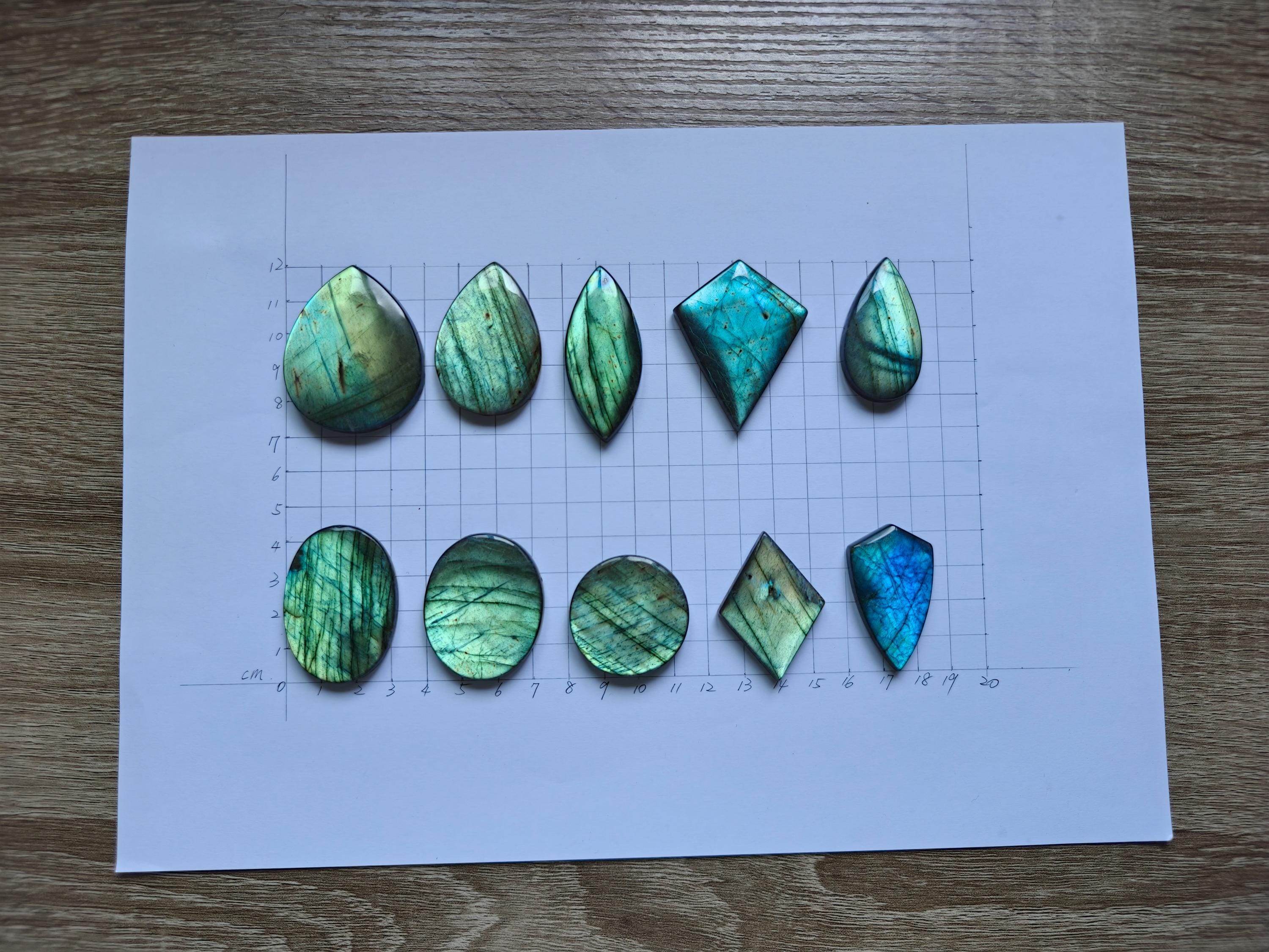 Large green Labradorite cabochon