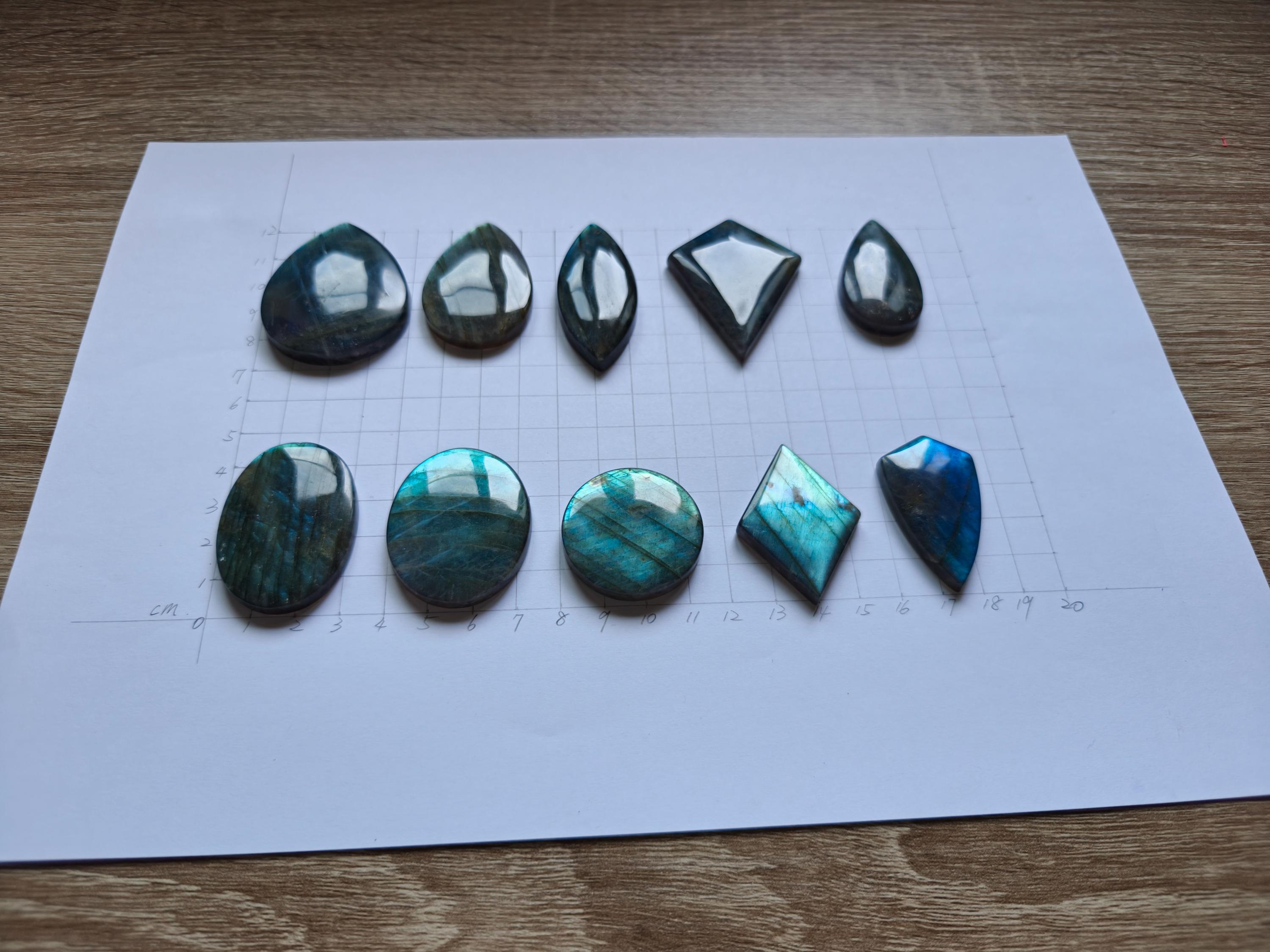Large green Labradorite cabochon