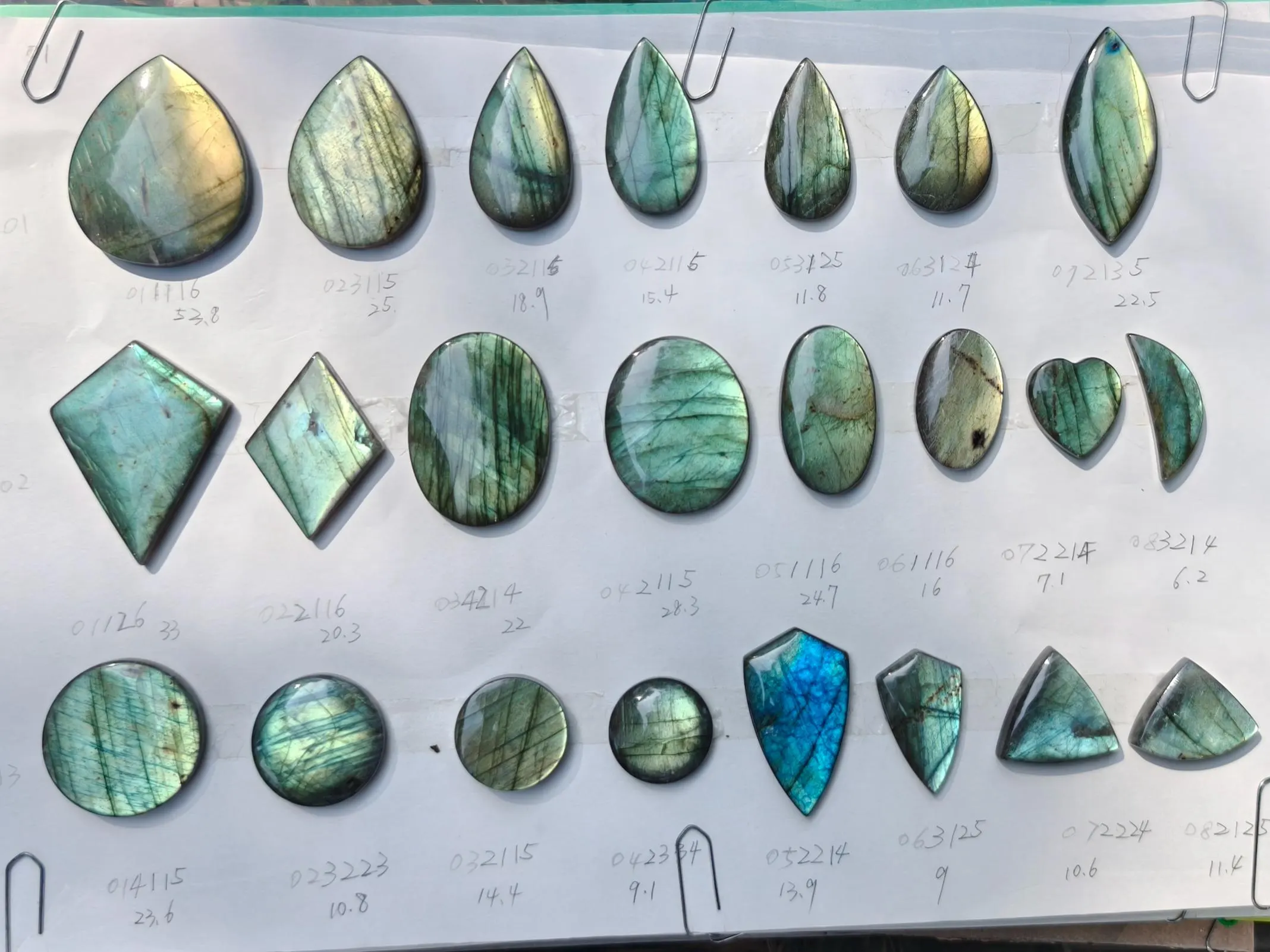 Medium - Large green Labradorite cabochon