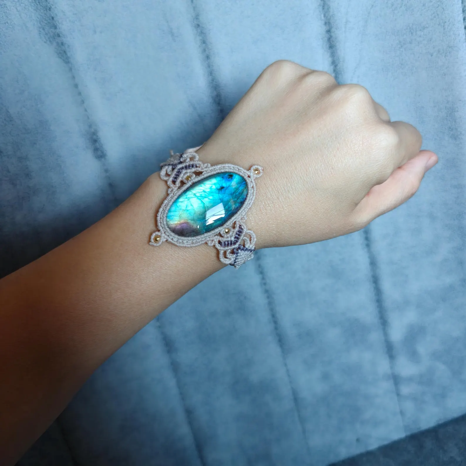Labradorite Macrame Bracelet