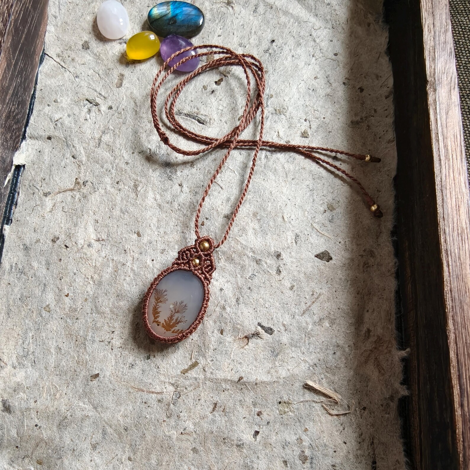 Dendrite agate pendant necklace  - Unique