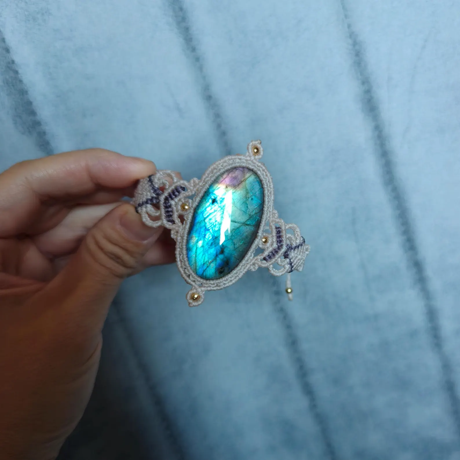 Labradorite Macrame Bracelet