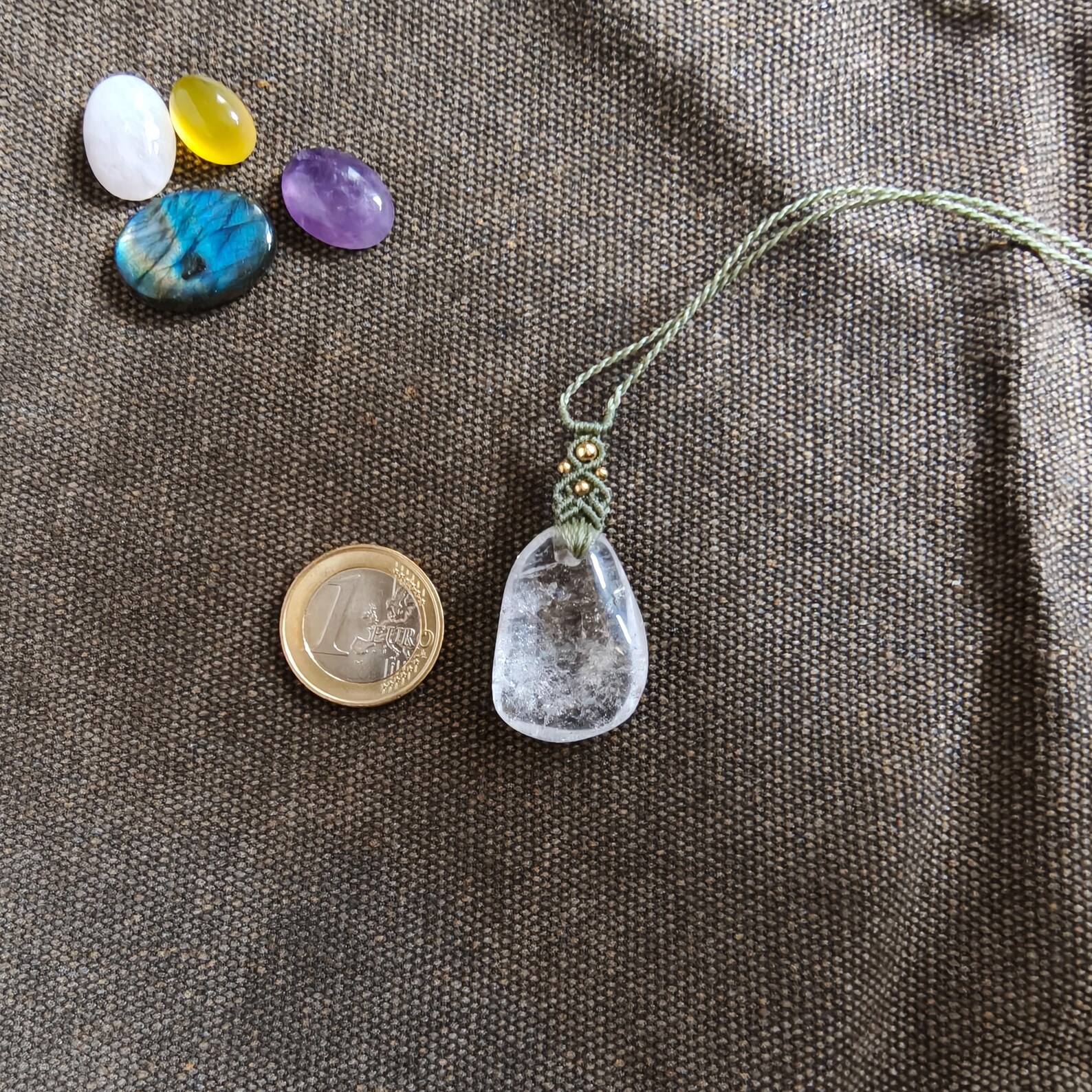 Clear quartz pendant necklace