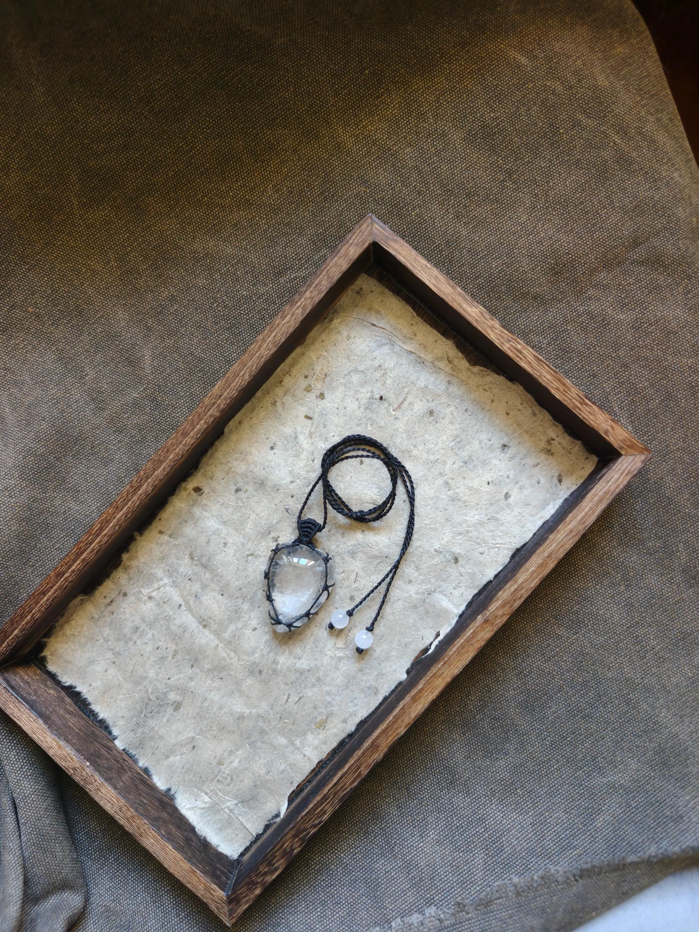 Large clear quartz necklace