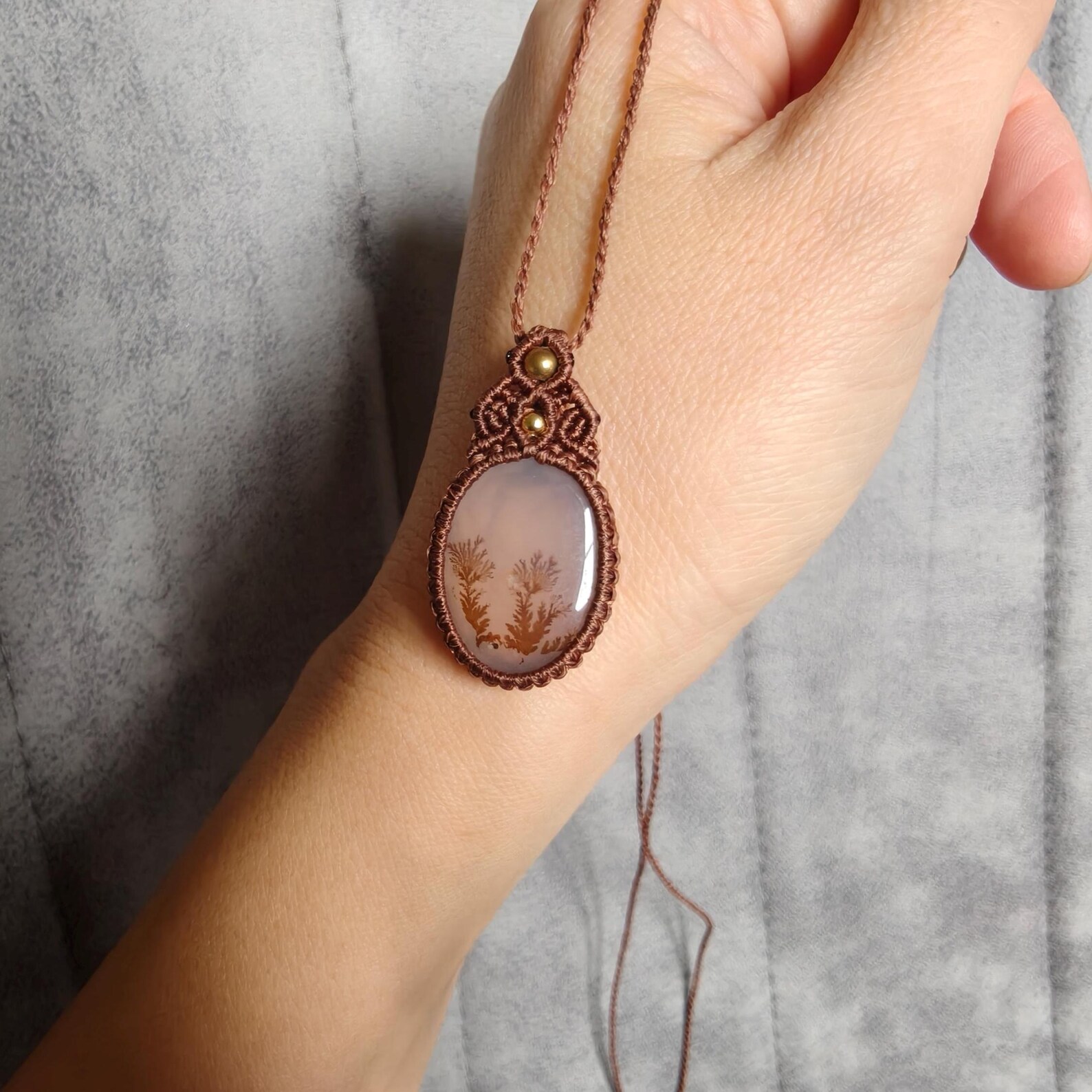 Dendrite agate pendant necklace  - Unique